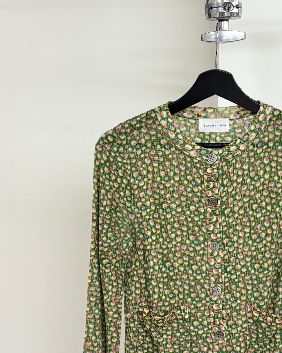 츠모리 치사토 그린 플로럴 울 가디건 상품이미지3