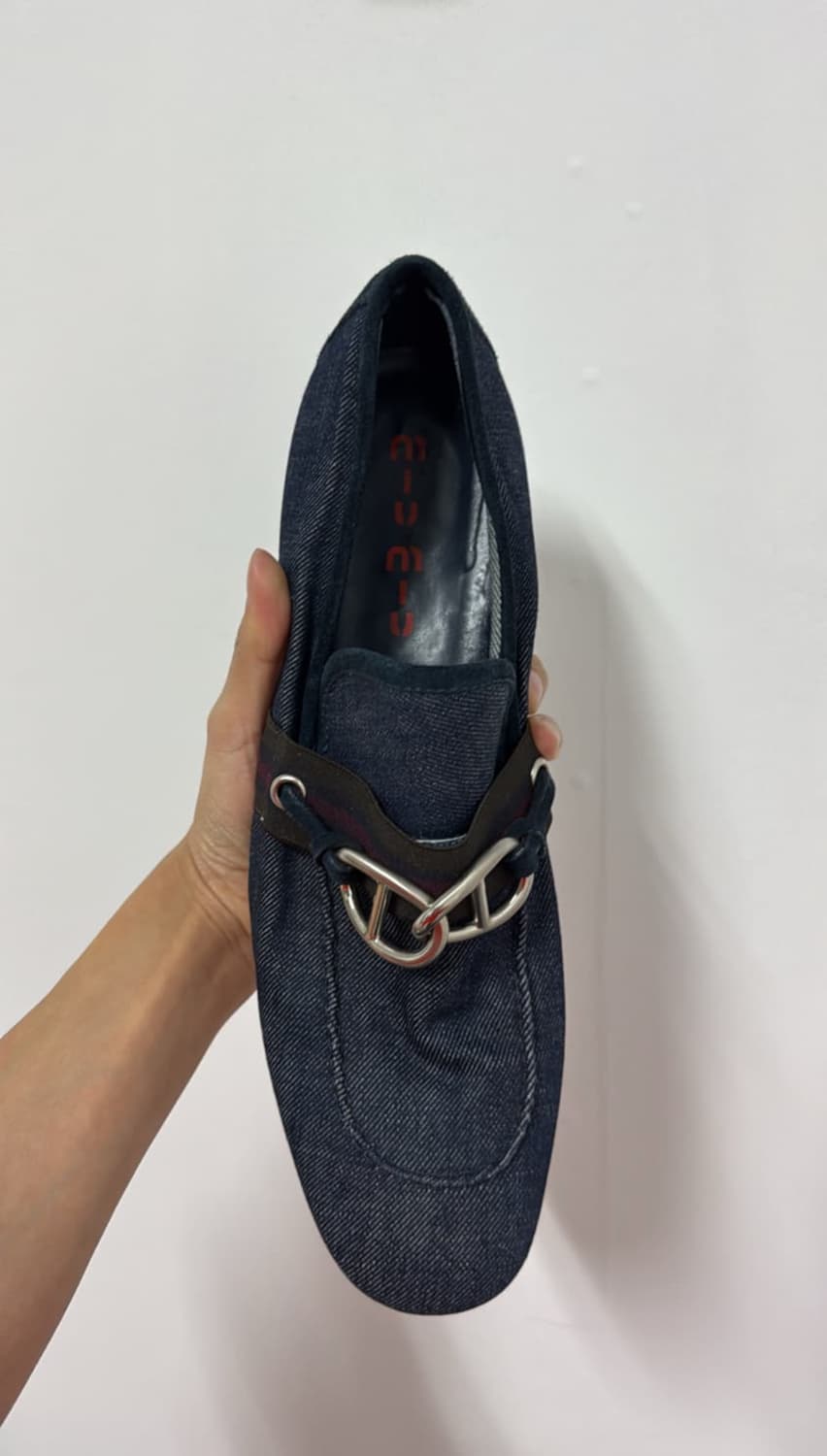 [280] 90’s 미우미우 체인 데님 로퍼 상품이미지2