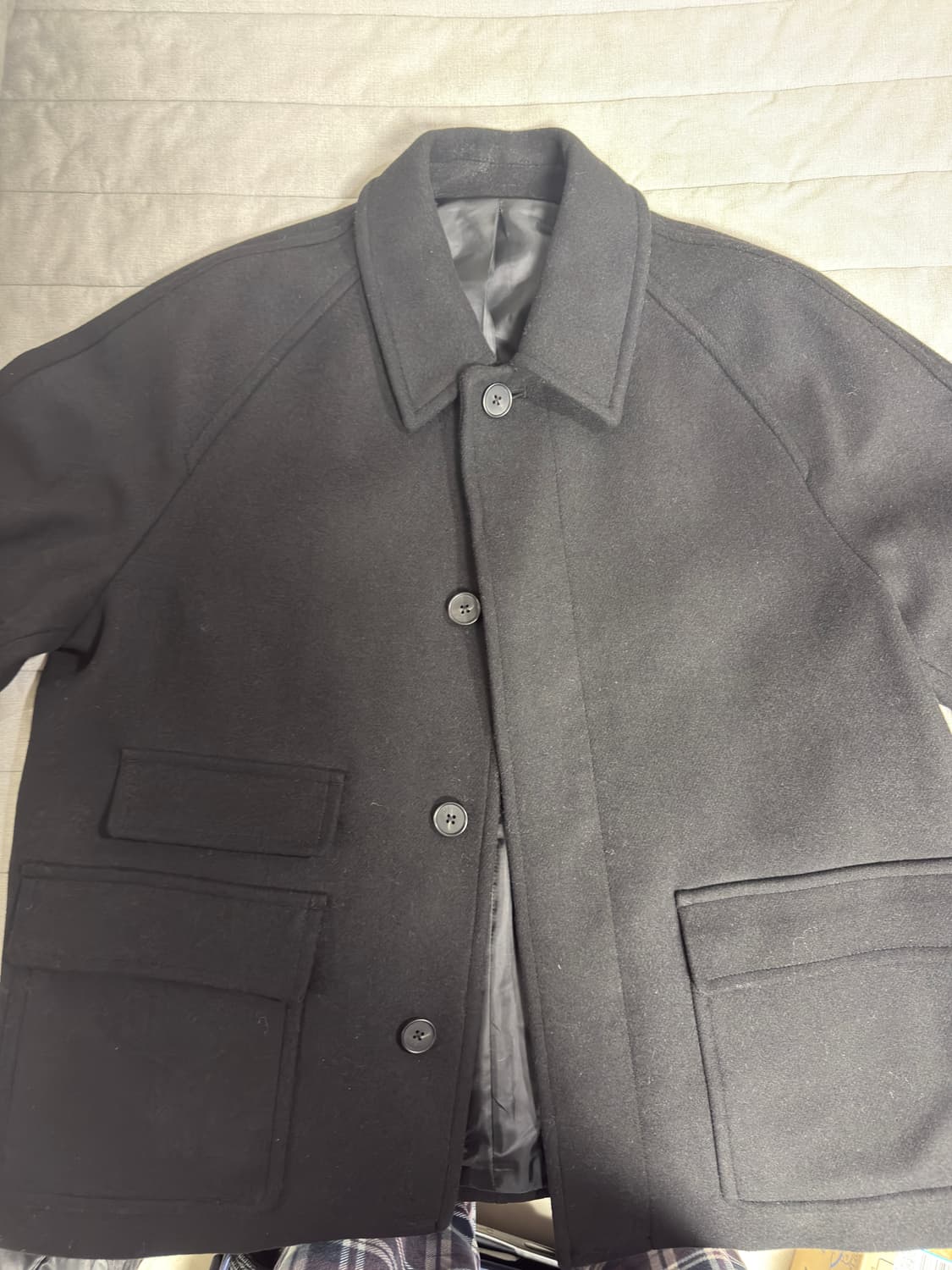 울 블렌드 오버사이즈 하프 발마칸 코트(블랙) 상품이미지3