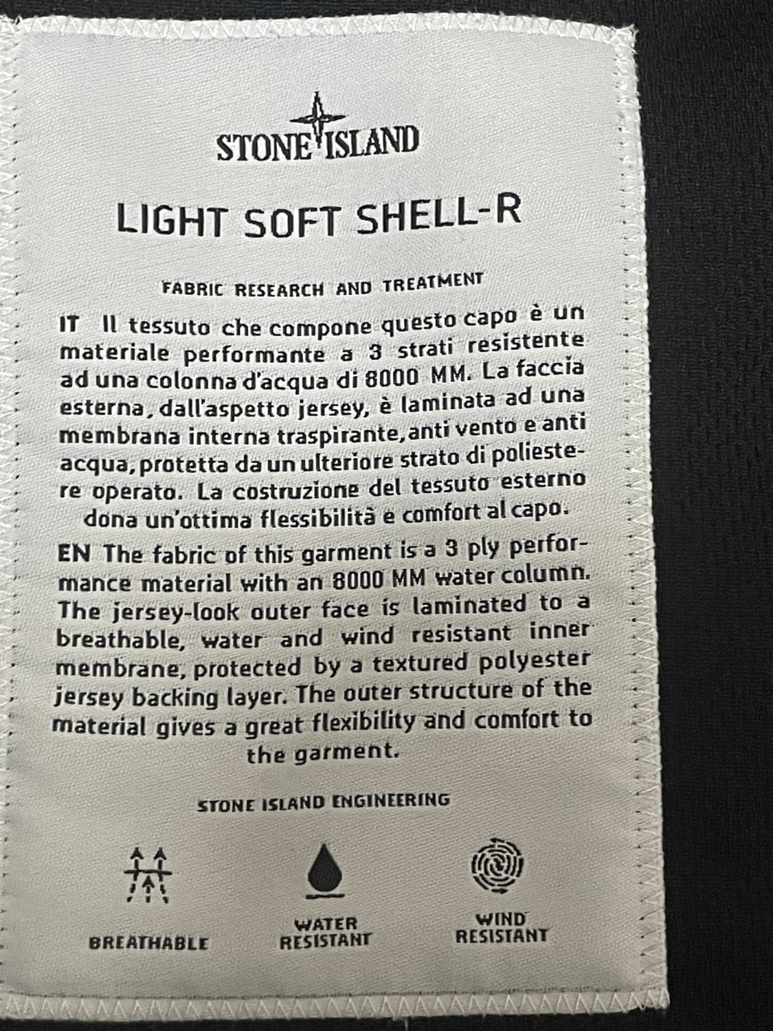 [ S ] 정품 스톤아일랜드 라이트 소프트쉘 블랙 상품이미지6