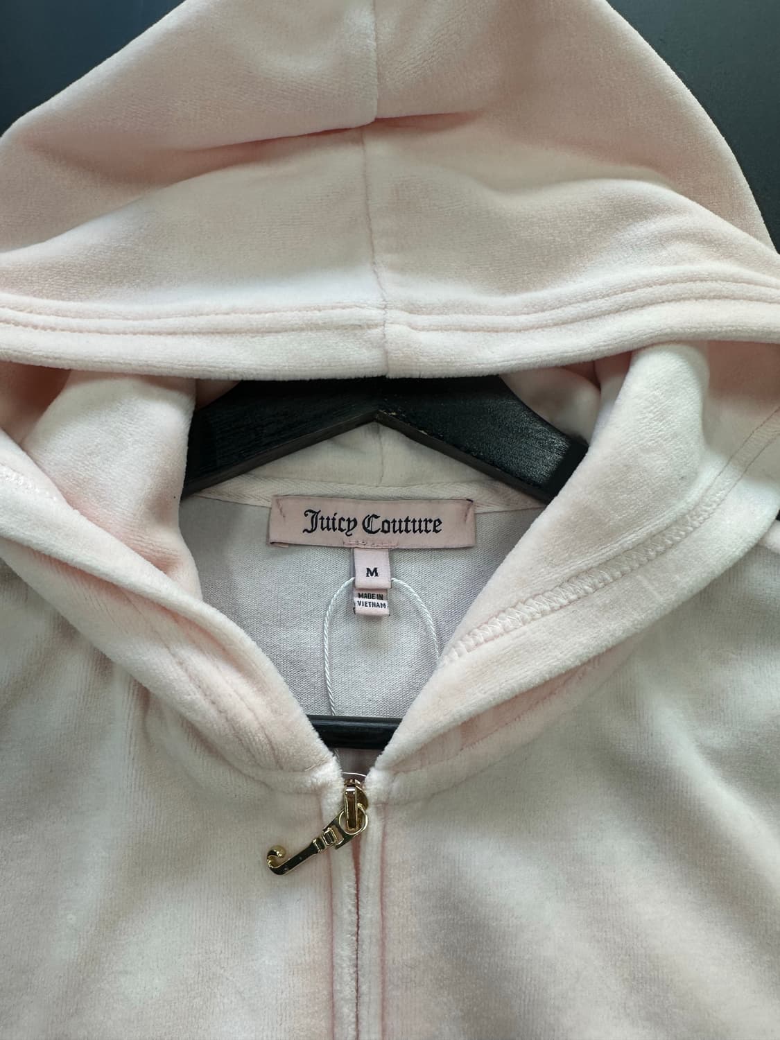 쥬시꾸뛰르 큐빅 후드집업 베이비핑크 상품이미지9