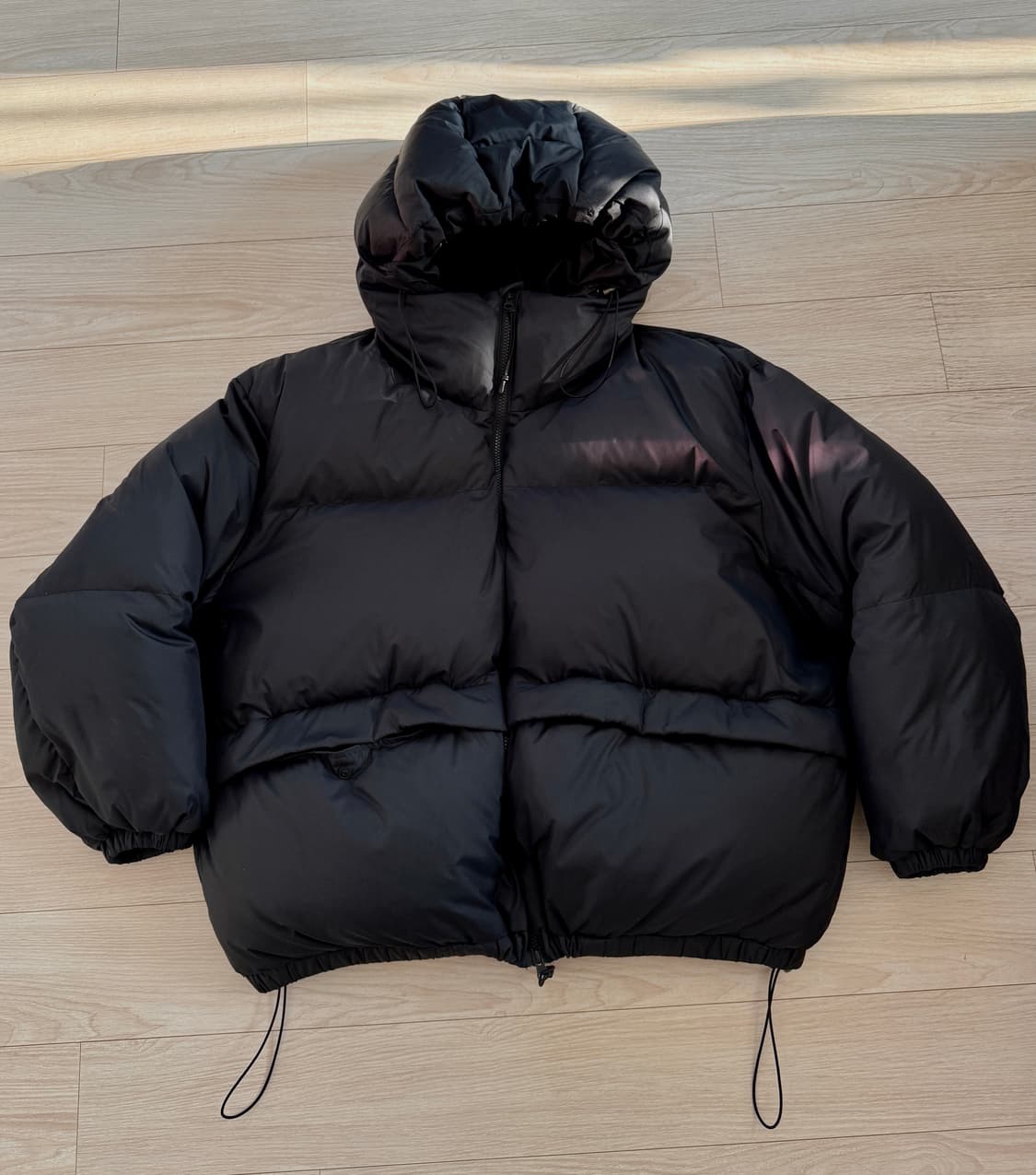 (M)집시 블랙 오버사이즈 헤비 구스 다운 패딩 검정 패딩 상품이미지1