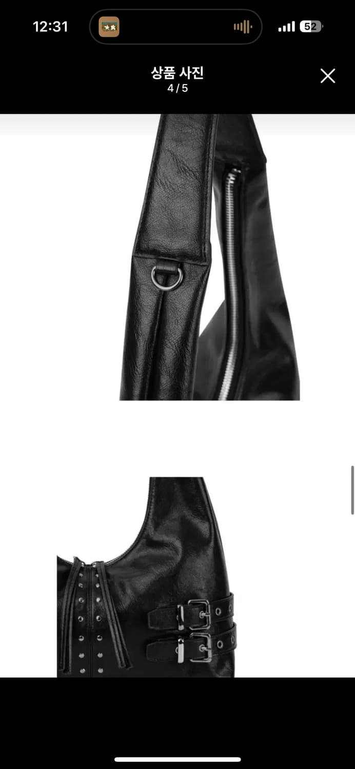 트리밍버드백 가방Double-Buckle Stud Shoulder Bag 상품이미지4
