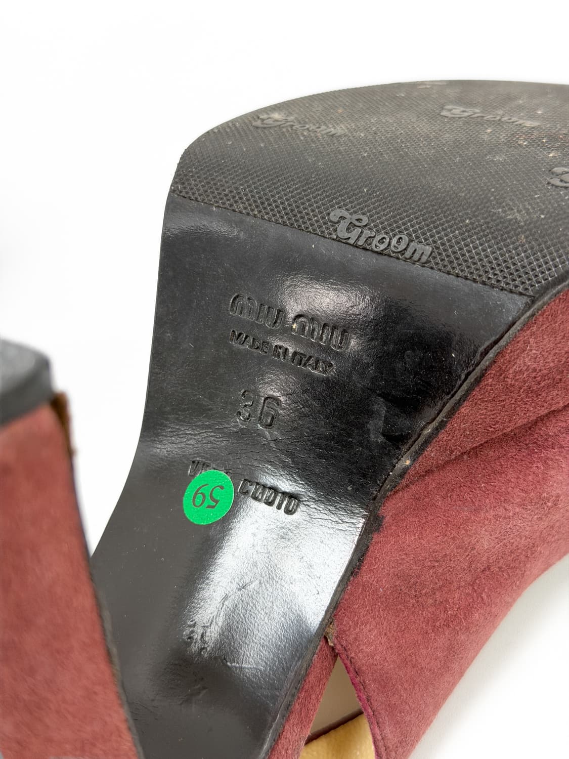 미우미우 스웨이드 리본 플랫폼 힐 36 상품이미지8