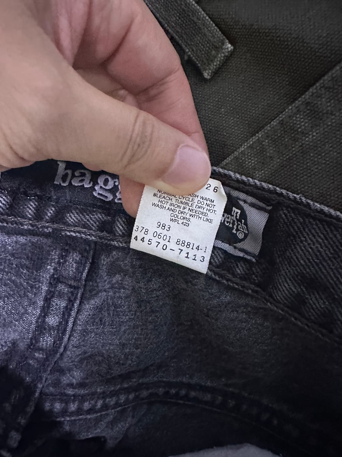 [34X32] 빈티지 리바이스 실버탭 배기 흑청 데님 팬츠 상품이미지7