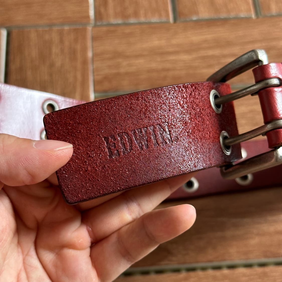 Edwin double eyelet leather belt 상품이미지7