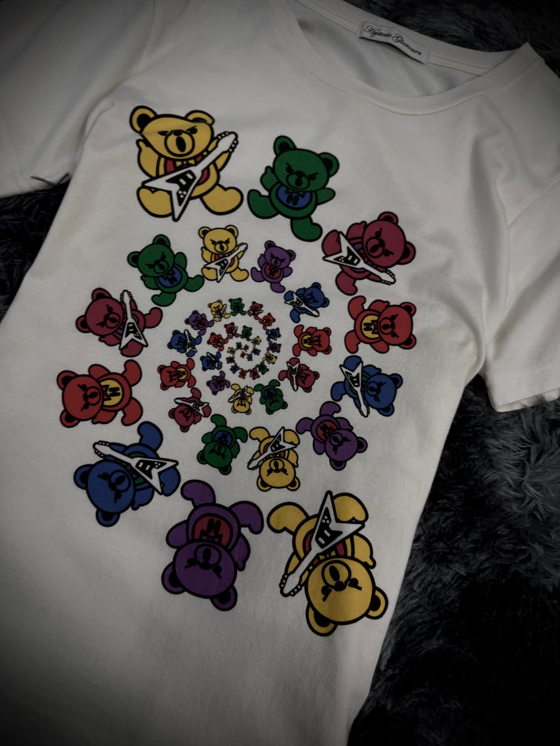 Hysteric Gla 무지개 퍽베어 소용돌이 등판 레터링 반팔 상품이미지3