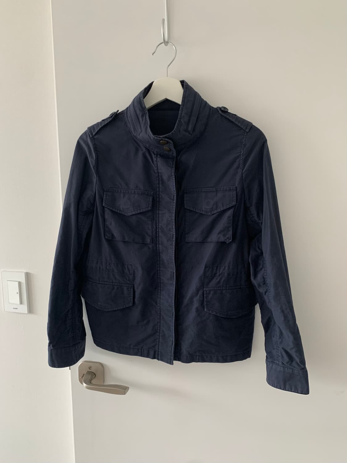 네이비 코튼 자켓 상품이미지1