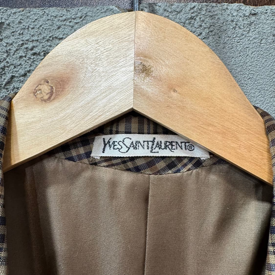 입생로랑 투버튼 체크 블레이저 자켓 (M)   상품이미지5