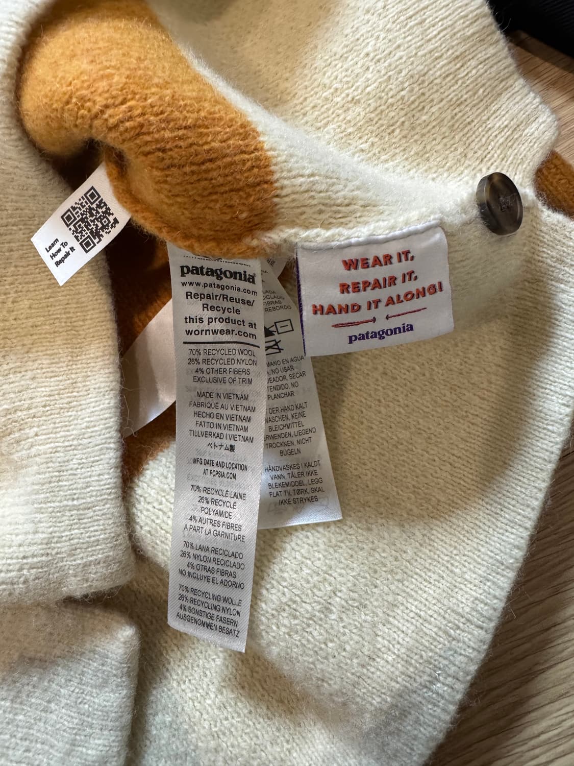 파타고니아 리사이클 울 블렌드 럭비 스웨터 드라이드 망고 상품이미지8