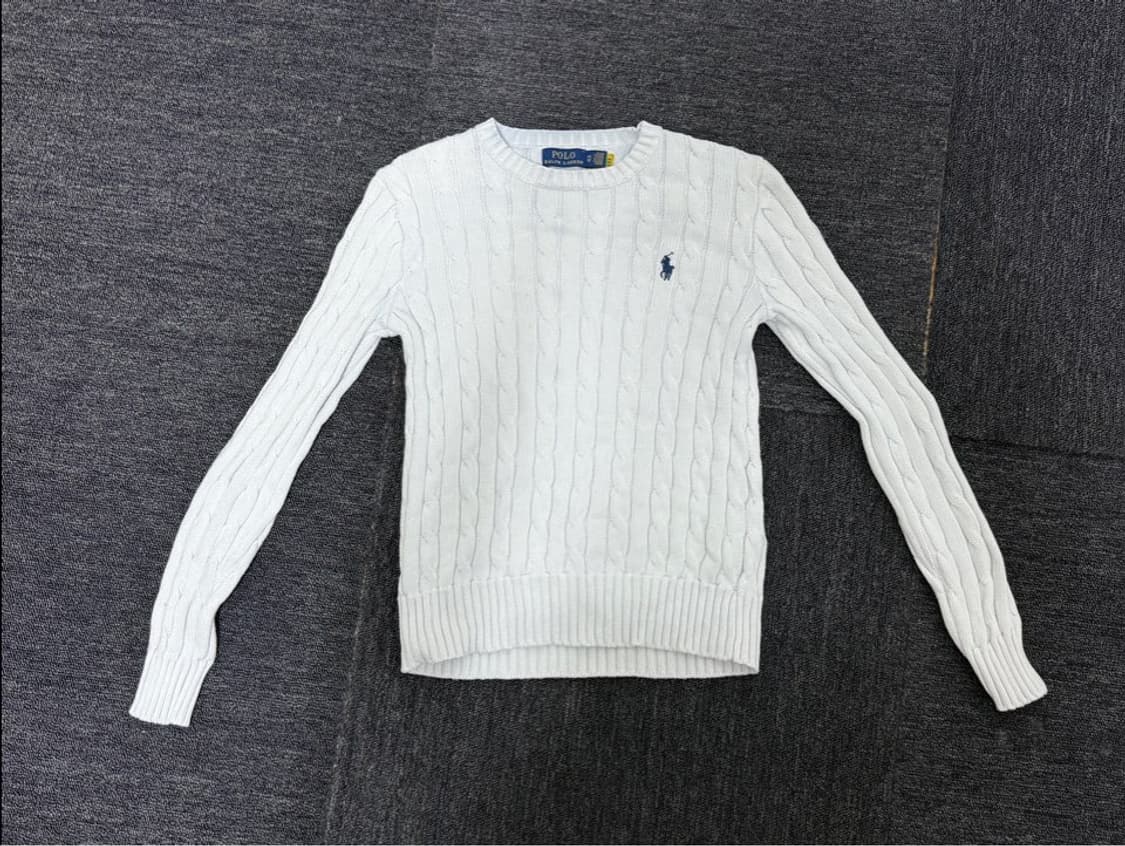 폴로 화이트 꽈배기 니트 상품이미지1