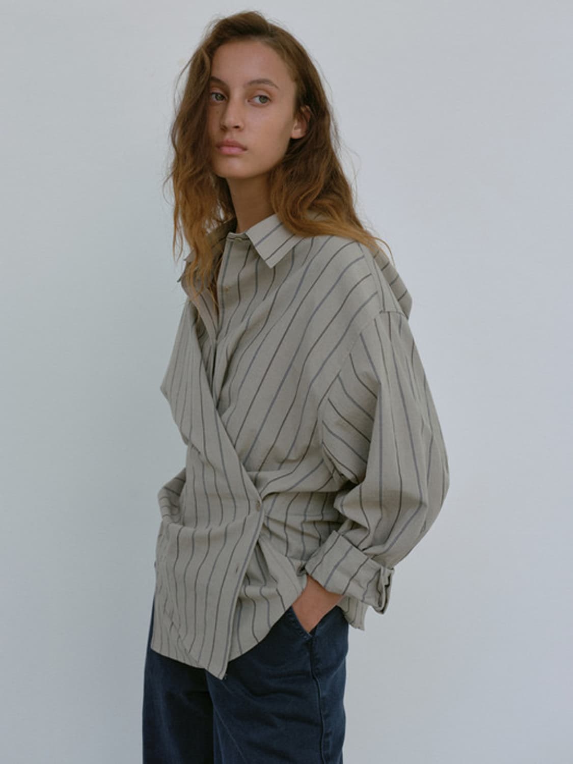 모이아 셔츠 vintage st shirt (ash stripe) 상품이미지1