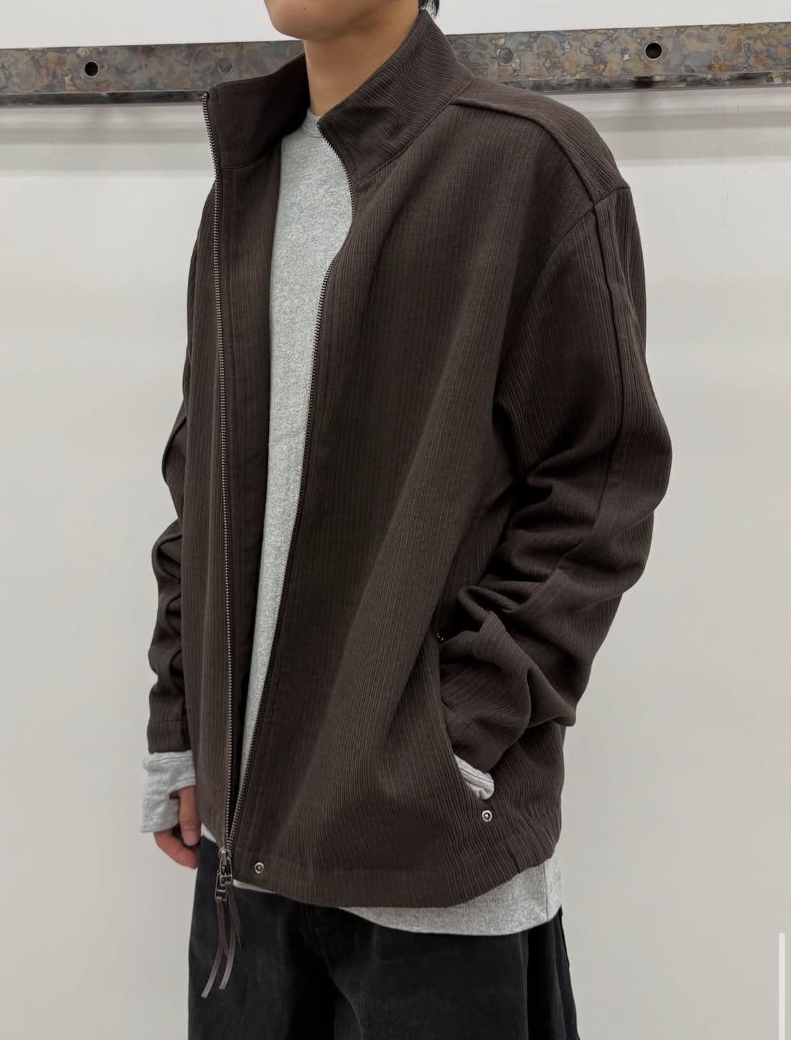 [XL] ETCE 베이스 풀 집업 니트 브라운 상품이미지1