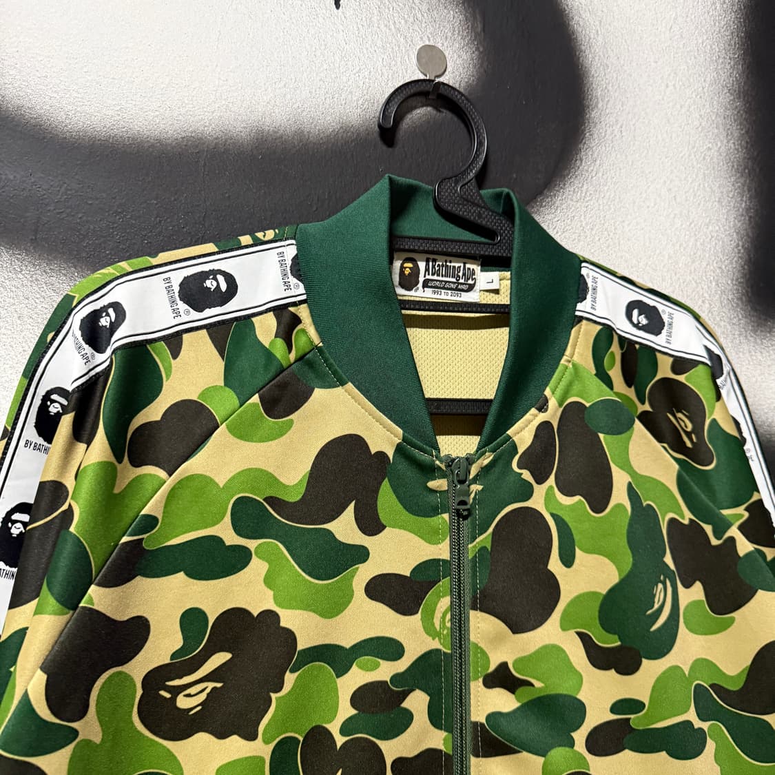 정품 베이프 ABC 카모 녹계 자카드 트랙 져지 자켓 상품이미지3