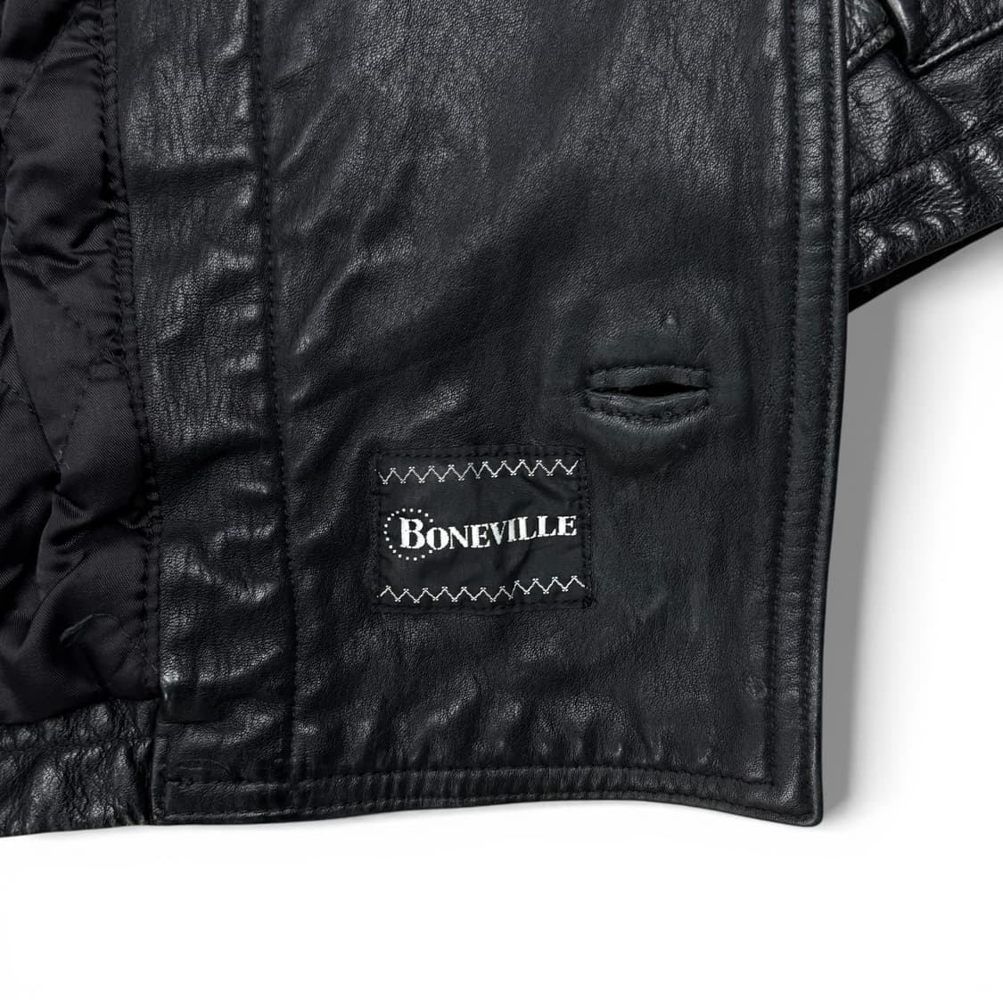 80's Boneville Navy Arctic 레더 자켓 상품이미지10