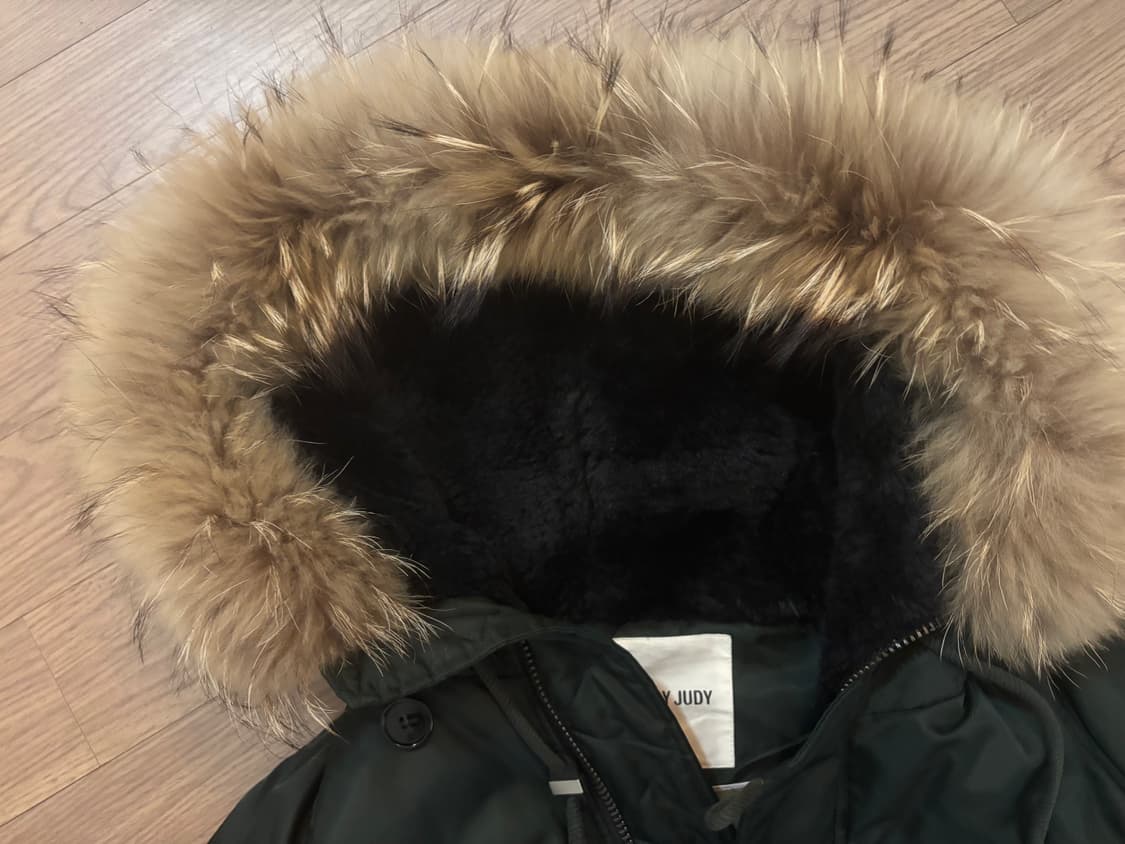 상태최상 쥬시쥬디 라쿤퍼 덕다운 야상n3b 롱패딩 여 프리  갸루 상품이미지6