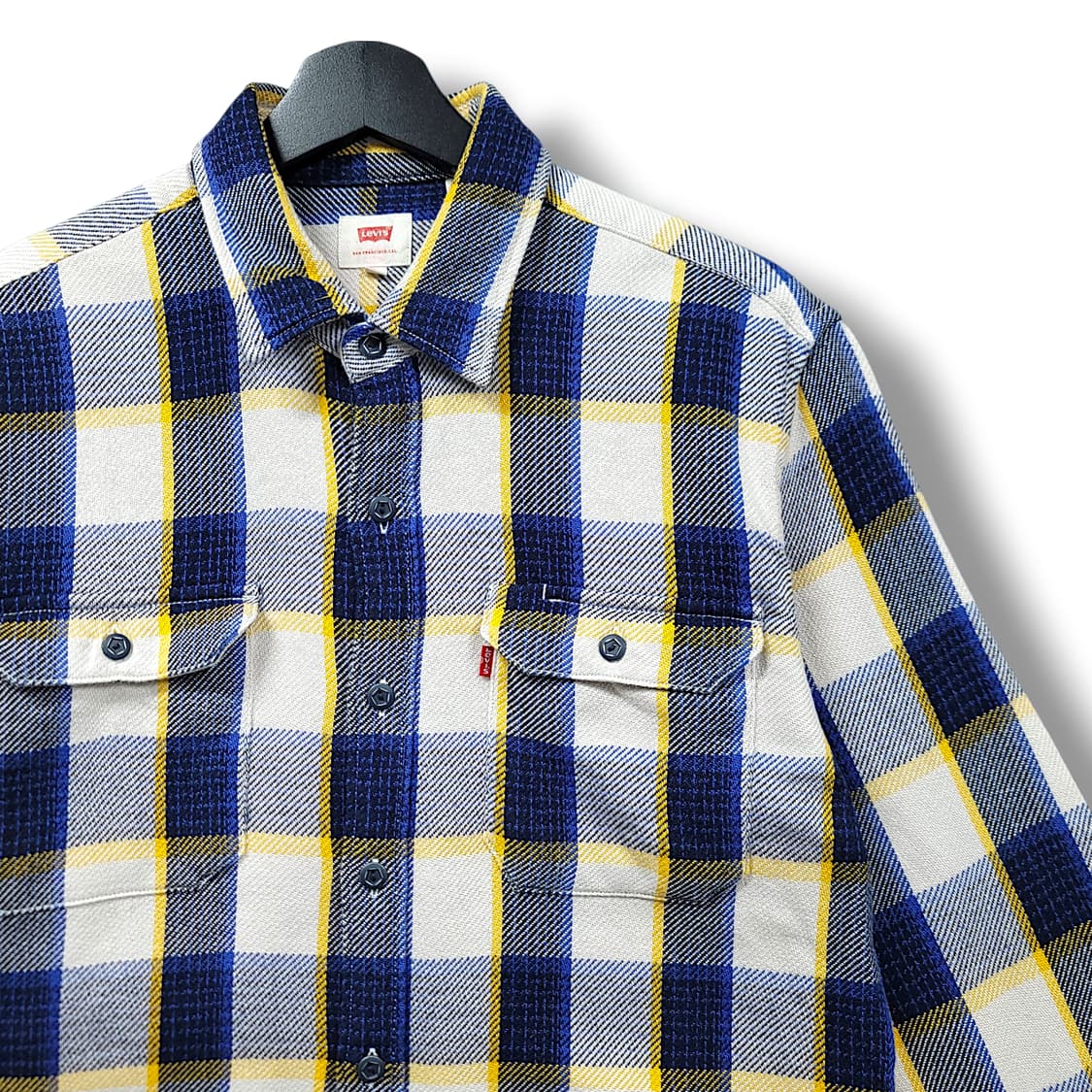 [M] 리바이스 블루&옐로우 체크 플란넬 긴팔셔츠 상품이미지3