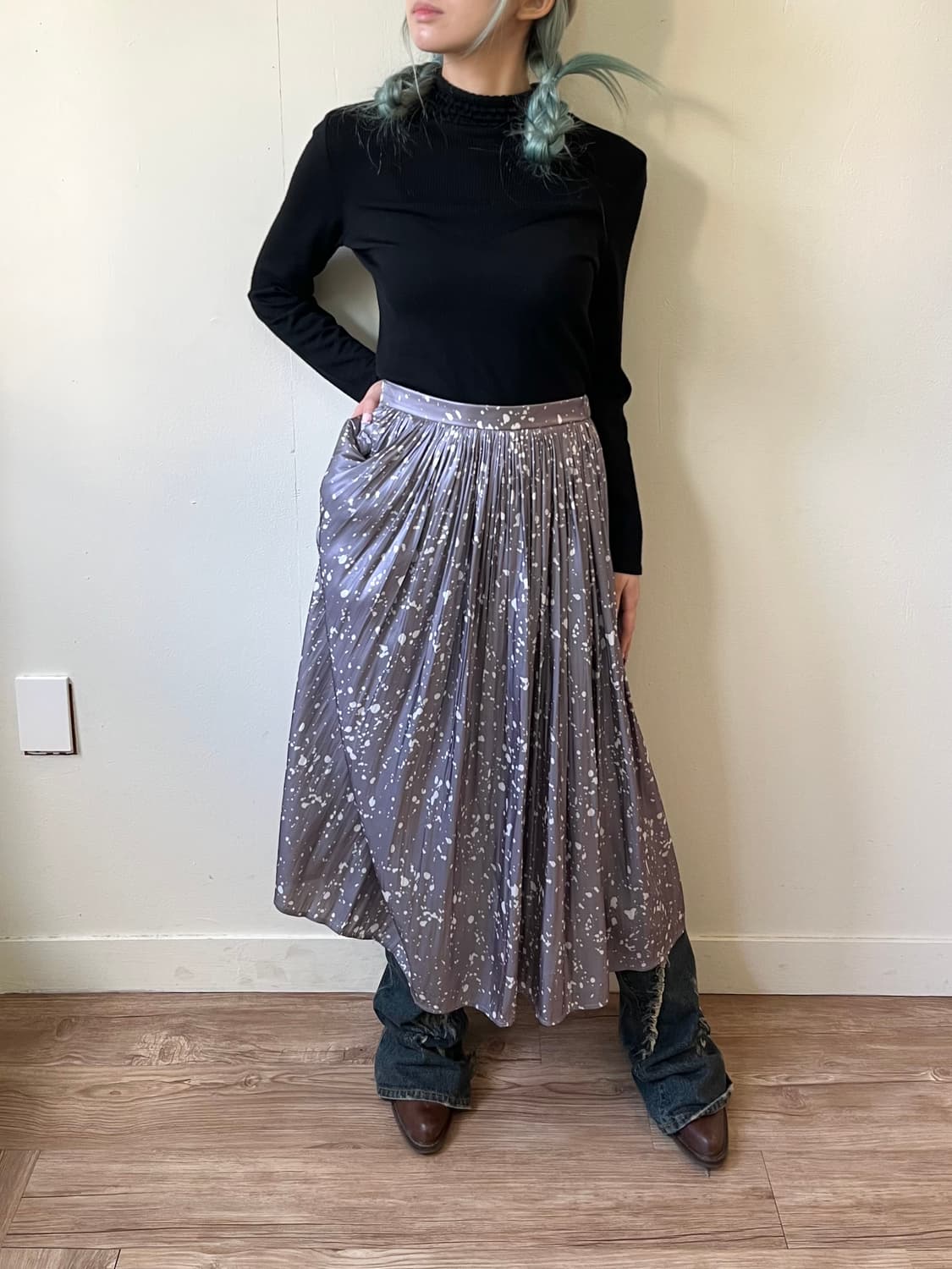 any FAM 페인팅 플리츠 스커트 상품이미지6