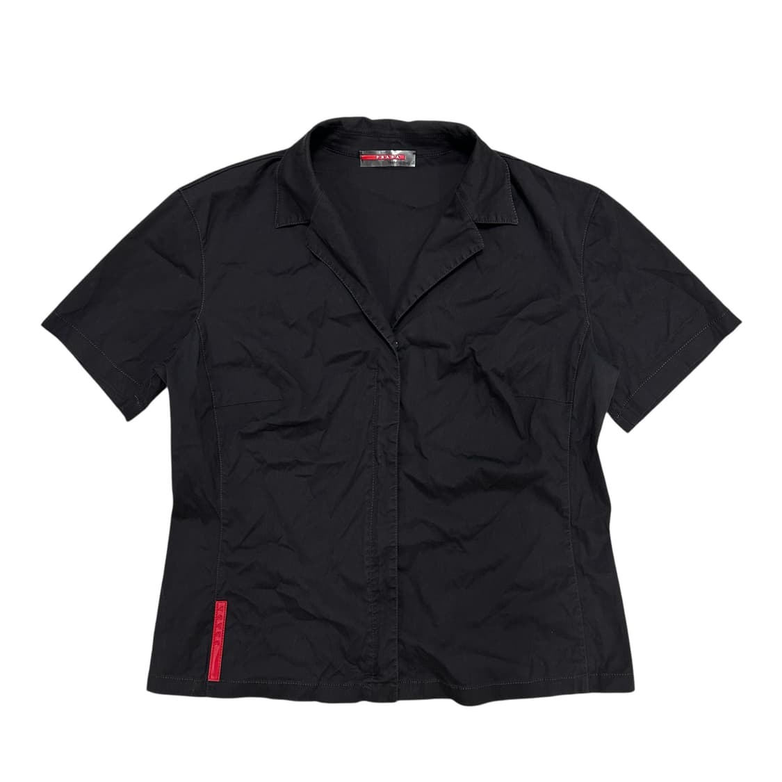 프라다 우먼스 코튼 나일론 혼방 테크니컬 셔츠(S) 상품이미지1