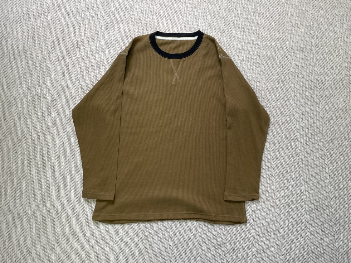 빈티지 헨리넥 거셋 브라운 롱슬리브  상품이미지1