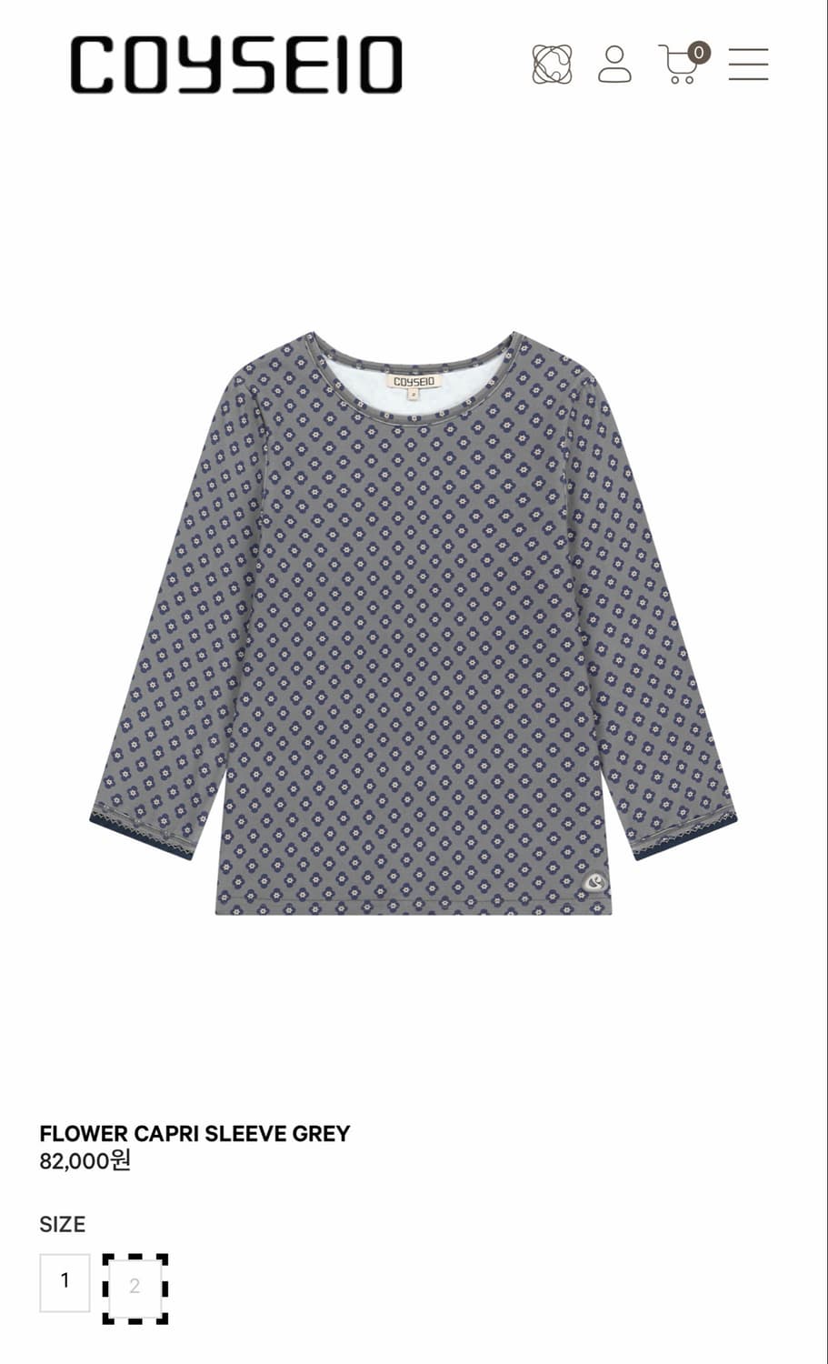 FLOWER CAPRI SLEEVE GREY 상품이미지2