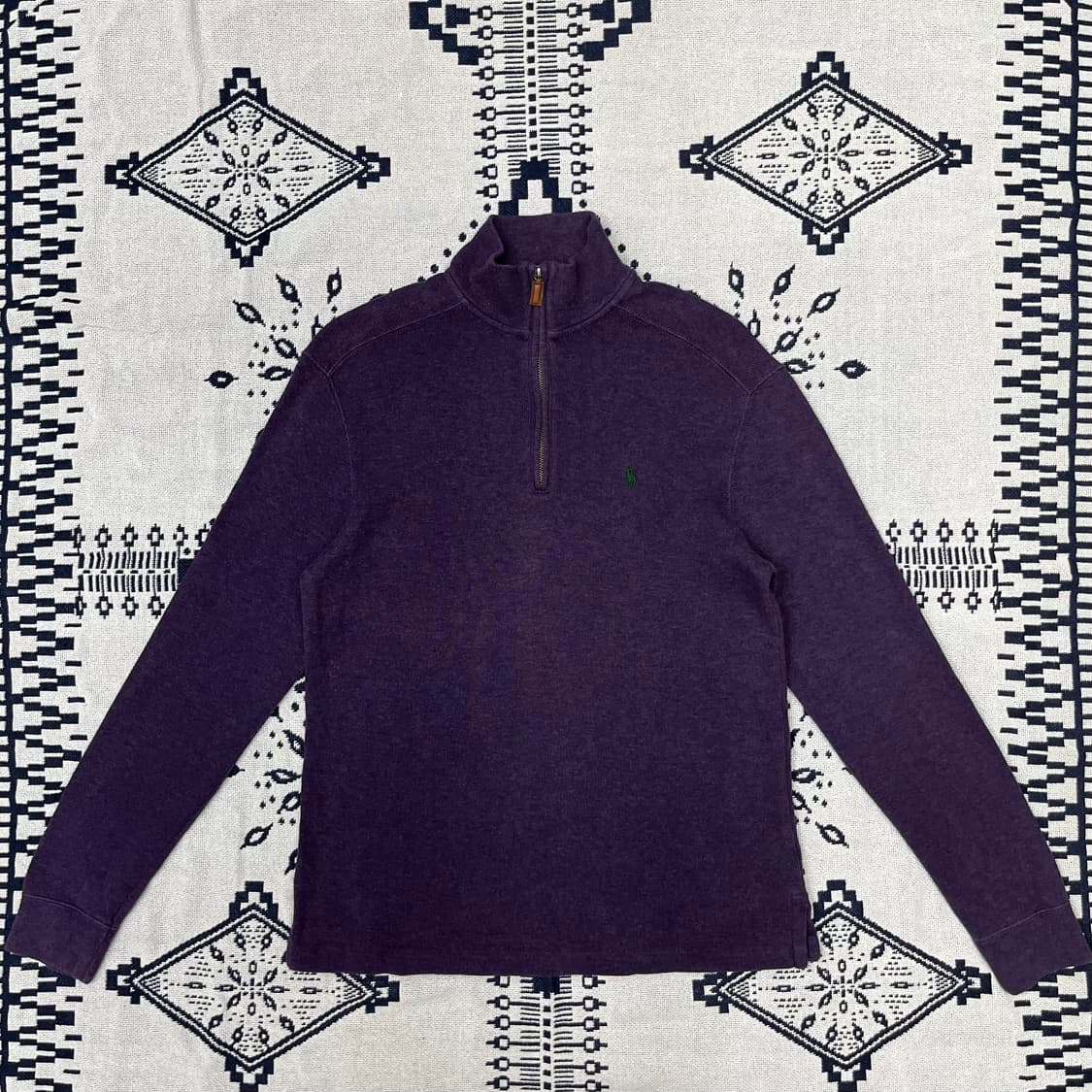 [S] 폴로 포니 로고 코튼 반집업 니트 상품이미지1