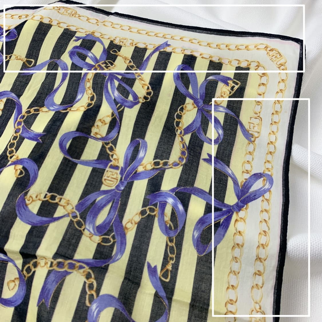 [정품] Fendi 펜디 체인패턴 빈티지 쁘띠스카프 손수건 상품이미지3