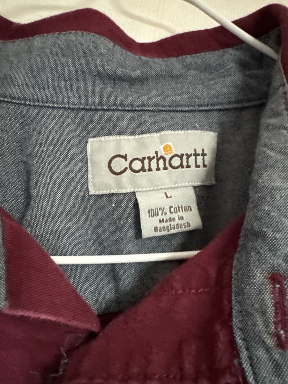 Carhartt 버건디 코튼 워크셔츠 (L사이즈) 상품이미지2