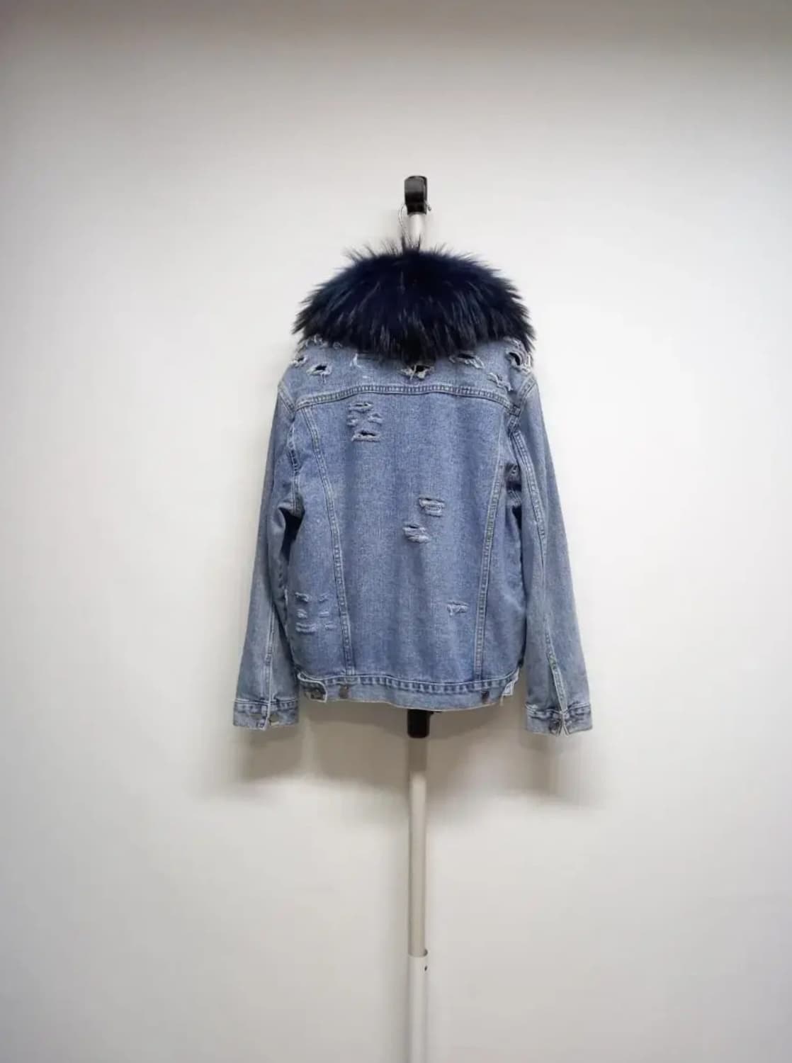 새 편집샵 디자이너 라쿤.폭스퍼 데님 퍼 자켓 F 상품이미지2