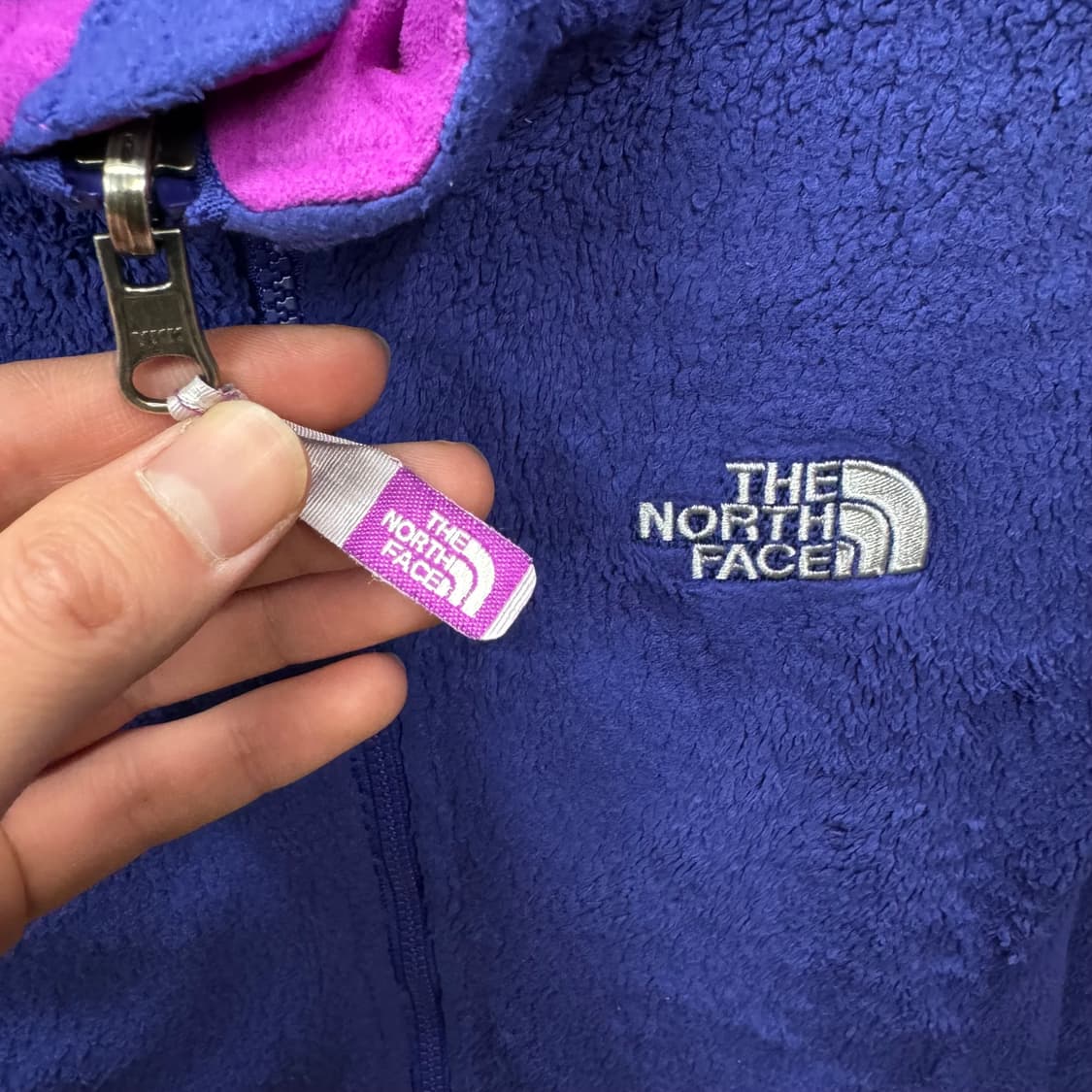 노스페이스 우먼스 하이로프트 플리스 자켓 전후면 로고 포인트 퍼플 상품이미지5