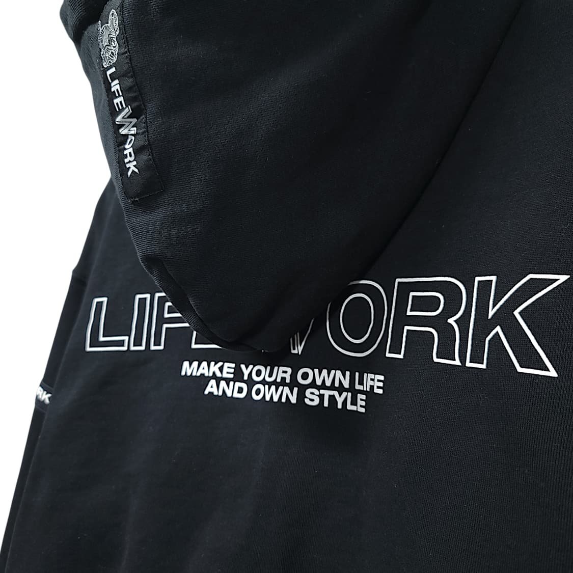 [M] 라이프워크 블랙 우븐패치 반집업 기모 후드 아노락 상품이미지5