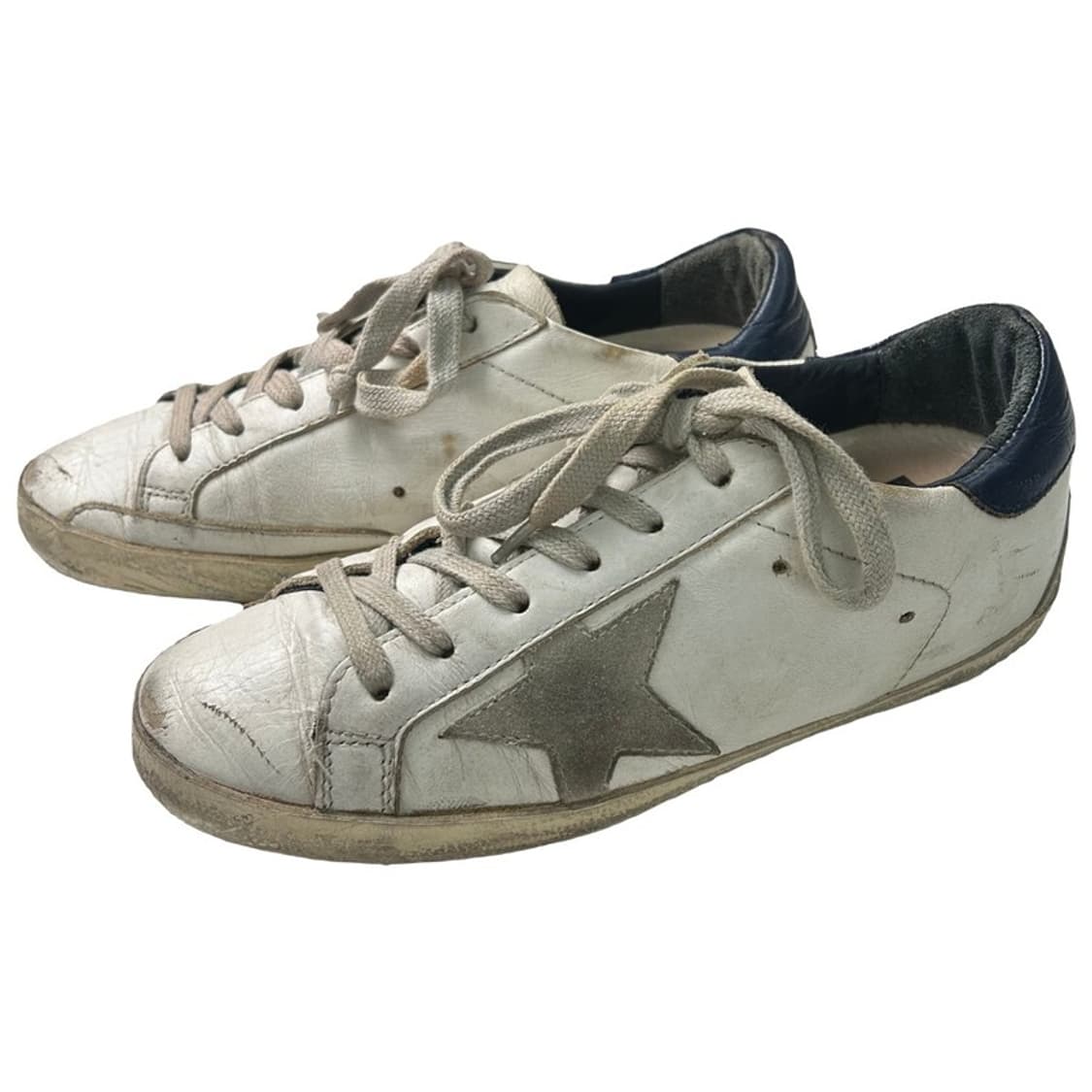 골든구스 슈퍼스타 화이트 네이비탭 스니커즈 230 상품이미지1