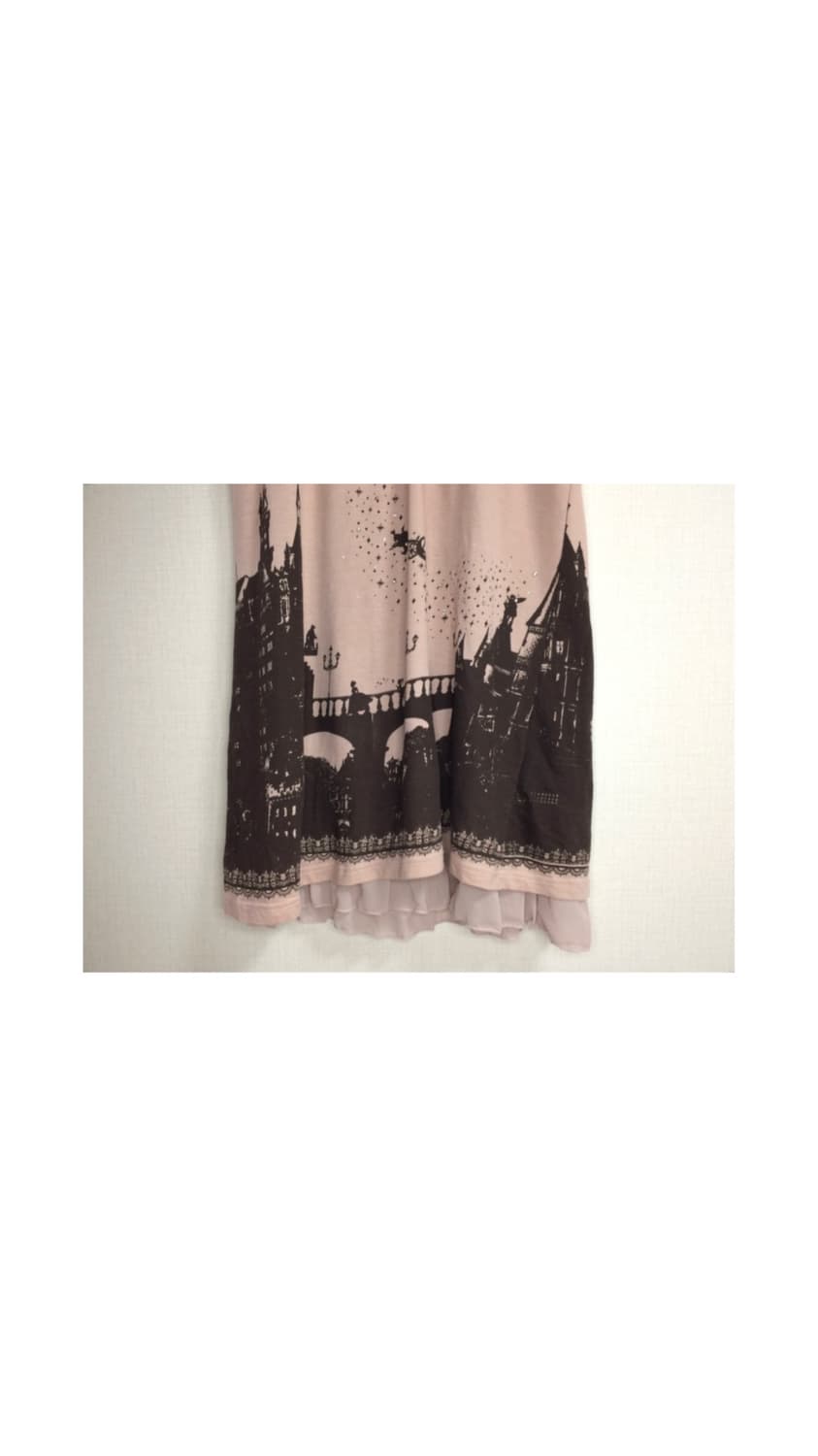 axes femme 엑시즈팜 핑크 프린팅 레이스 반팔 원피스 튜닉 상품이미지3