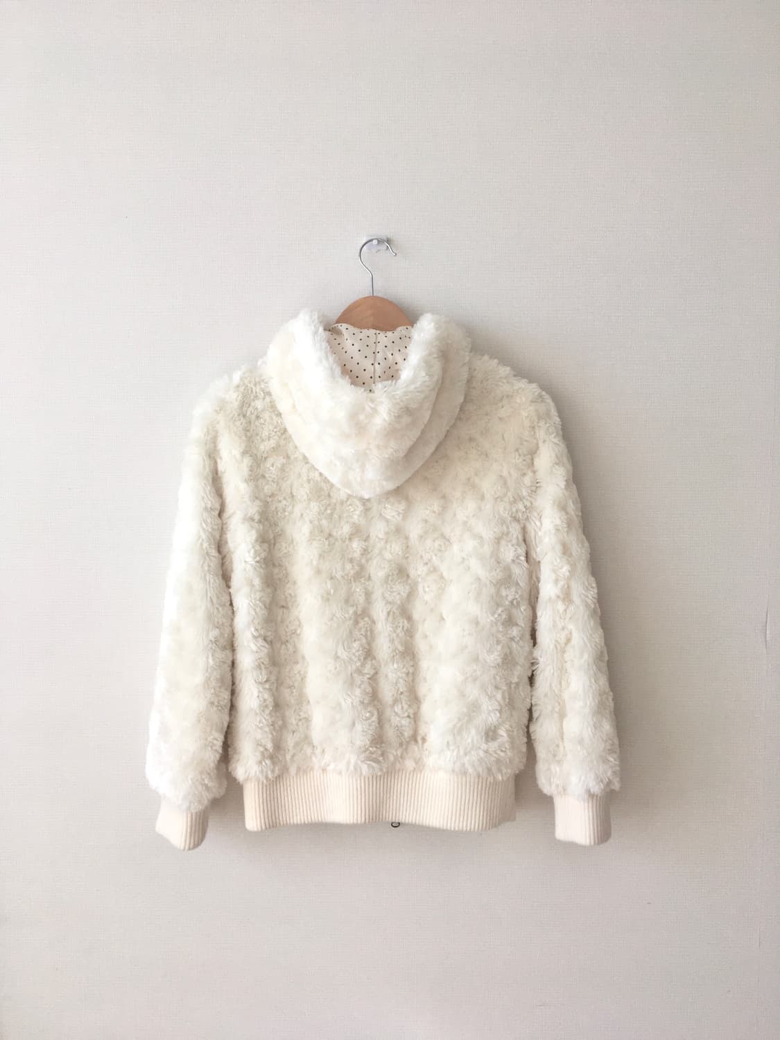 빈티지 도트 후드 퍼 집업  상품이미지6