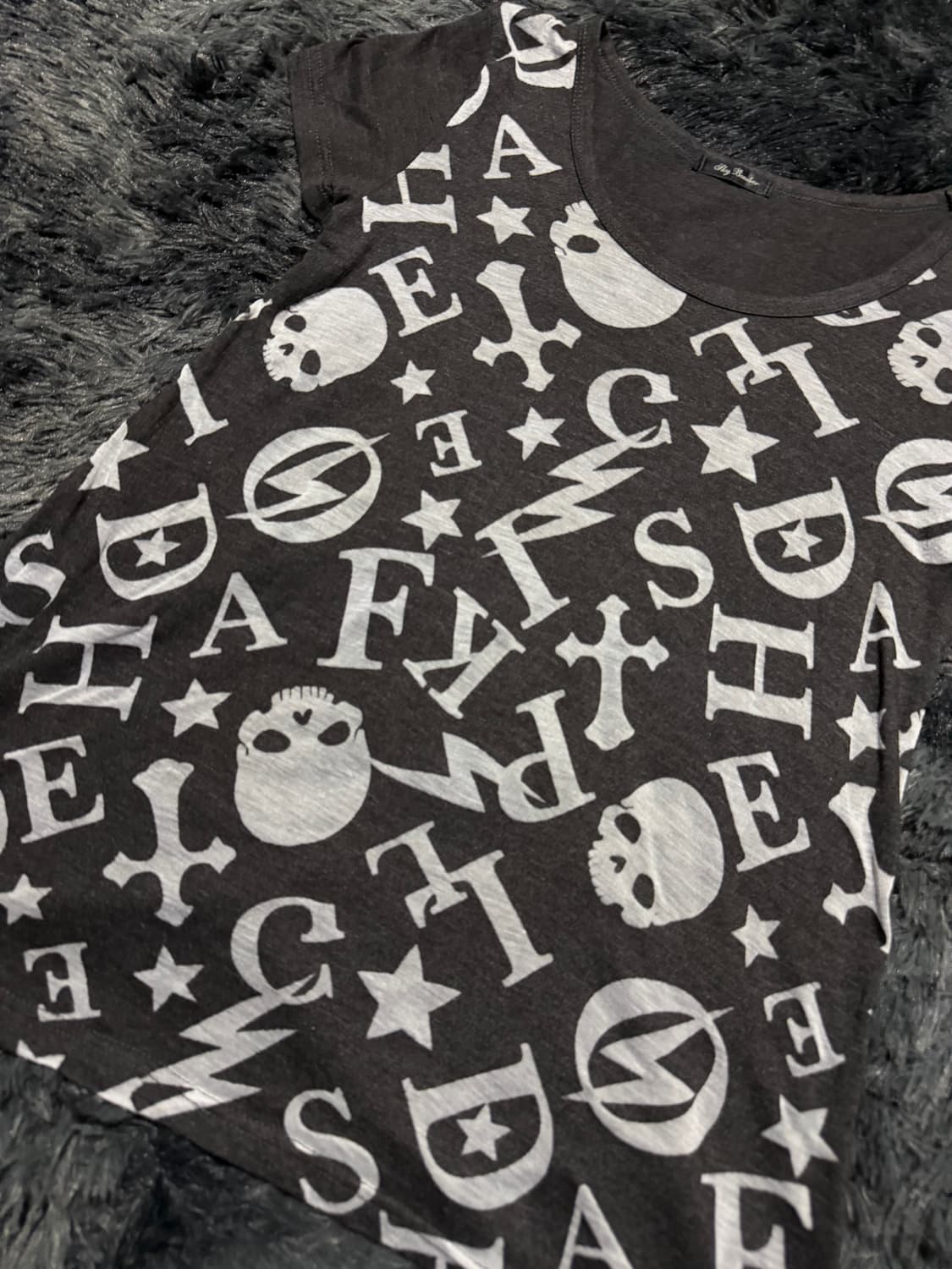 sky bomber 키치해골패턴 반팔 티셔츠 상품이미지3