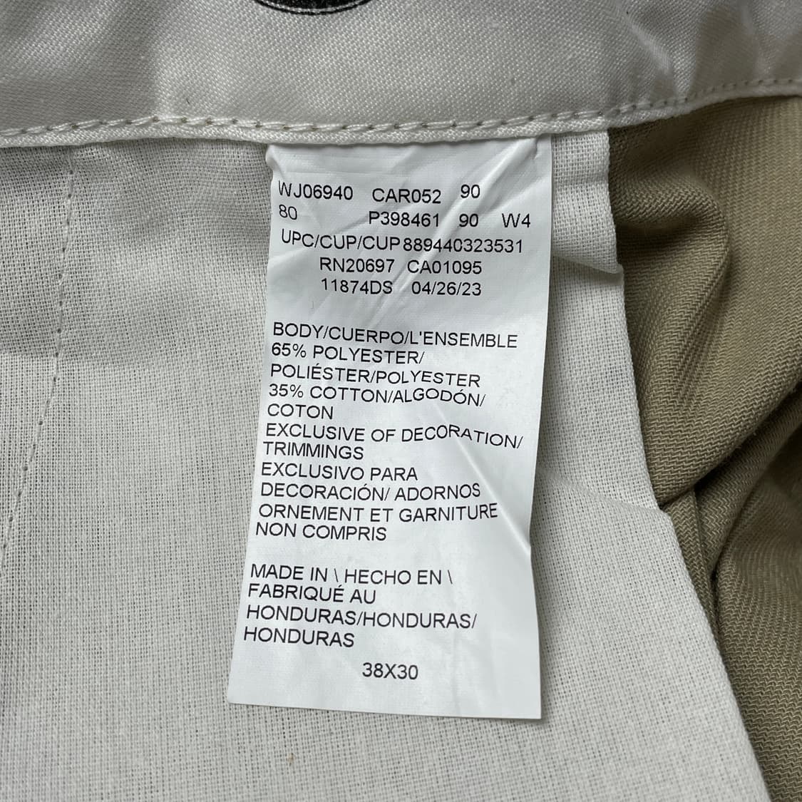 DICKIES 디키즈874 빈티지 베이지 코튼 워크 팬츠 A00827 상품이미지10