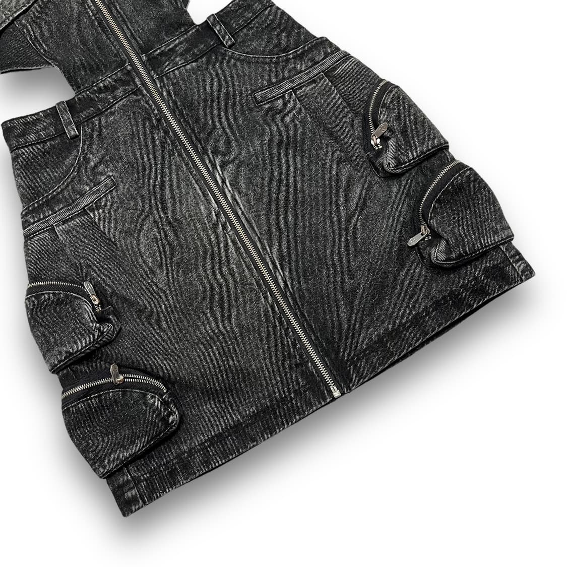 위어드 마켓 멀티 포켓 y2k 흑청 원피스 상품이미지3