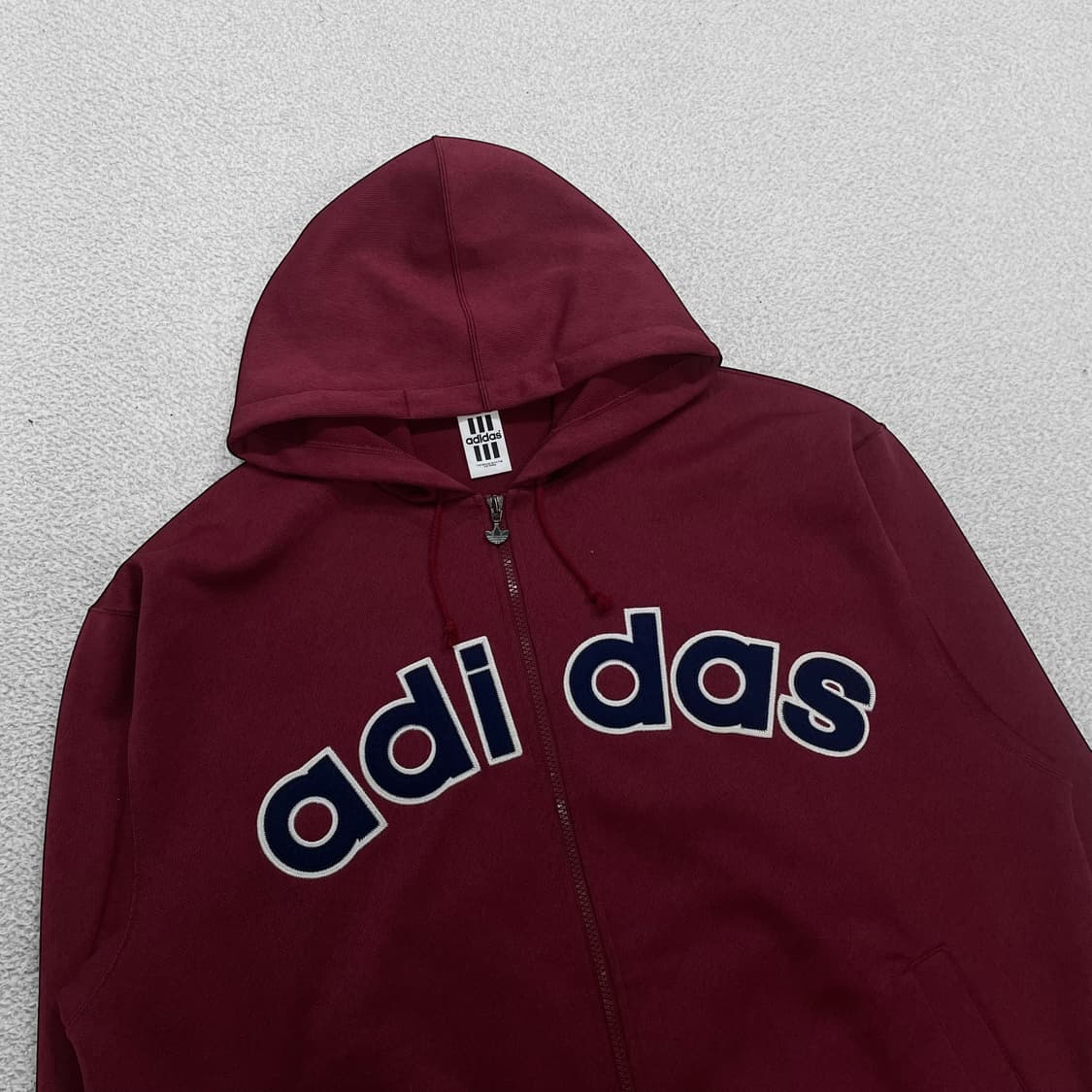 아디다스 jpn 올드스쿨 아치 로고 트랙 후드 집업 버건디 상품이미지2