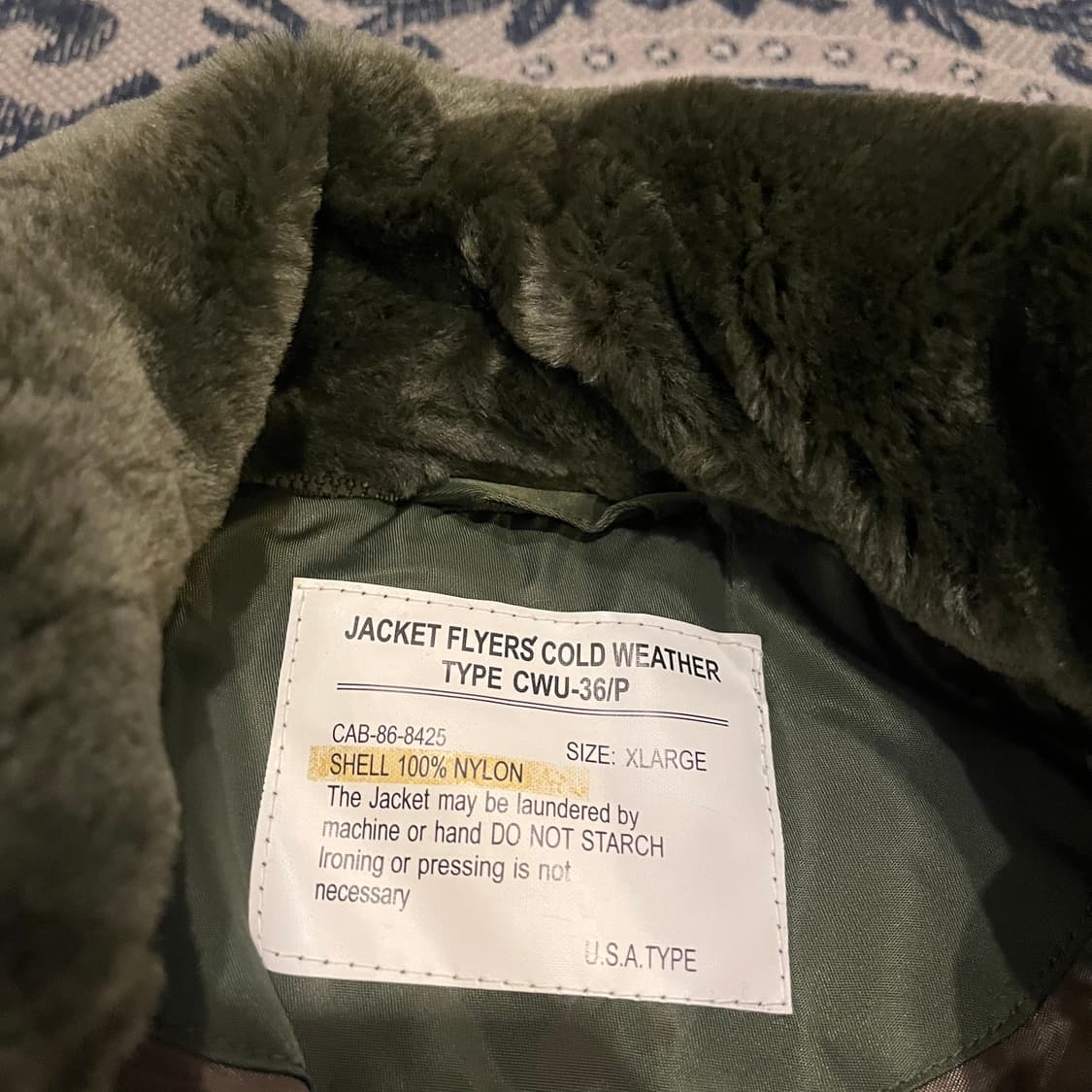 XL U.S. ARMY CWU-36/P 플라이어 자켓/W2335 상품이미지4