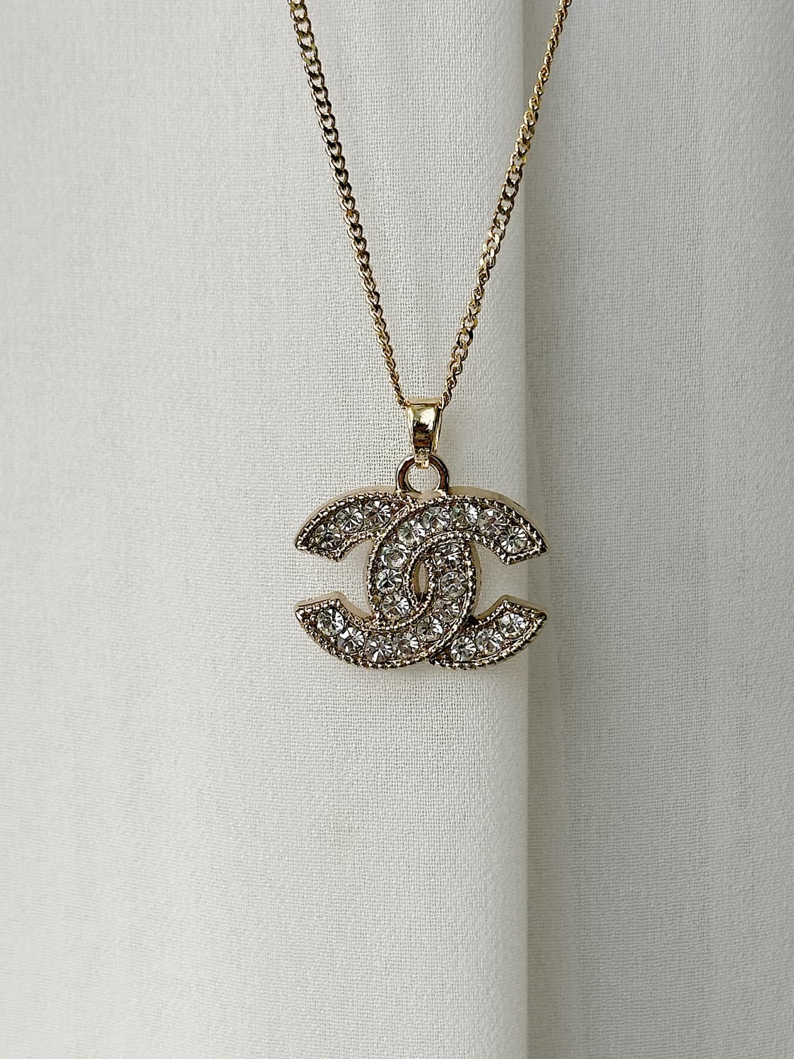 샤넬 CC로고 큐빅 빅 목걸이 골드 업사이클링 상품이미지3