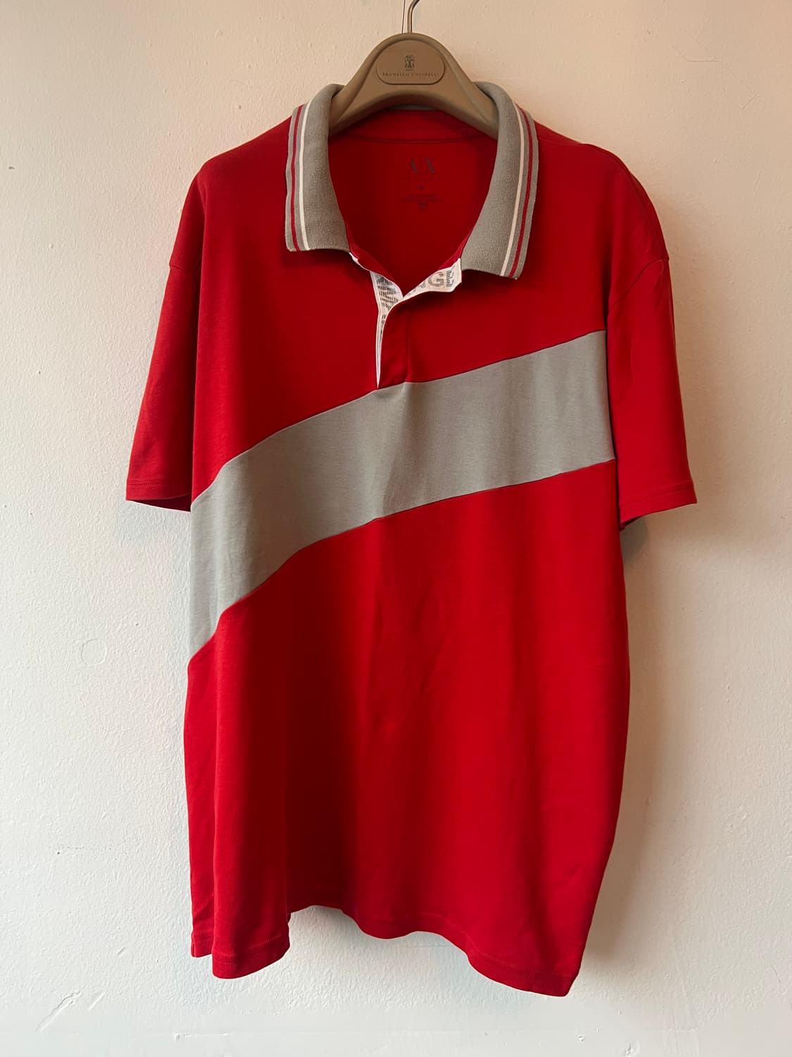 아르마니익스체인지 남성 레드 카라티셔츠 반팔티셔츠 상품이미지2