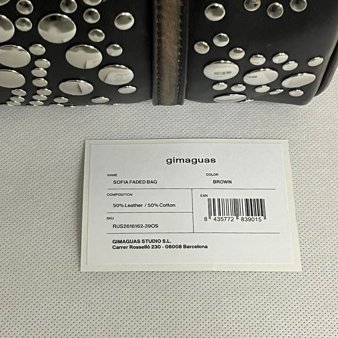 기마구아스 Sofia 스터드 백/브라운 상품이미지3