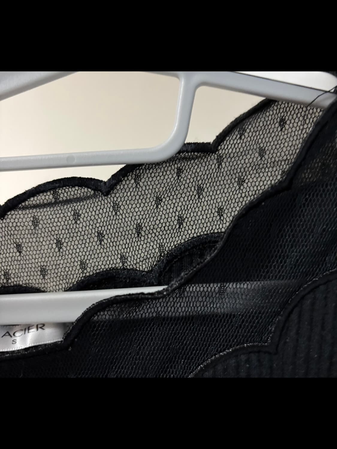 glacier 오네갸루 도트 레이스 블랙 니트 티셔츠 상품이미지2