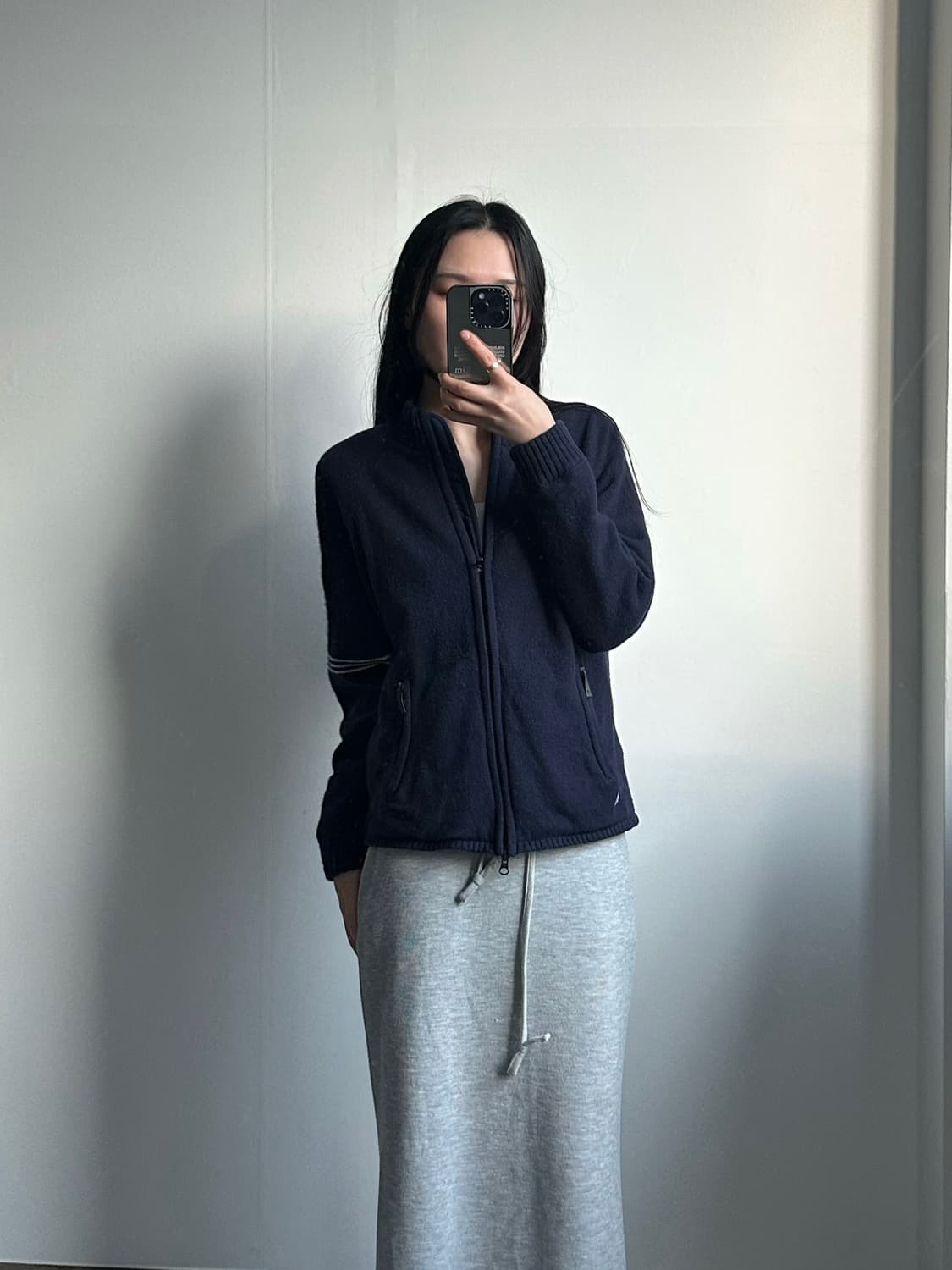 아디다스 네이비 투웨이 니트 집업 상품이미지1