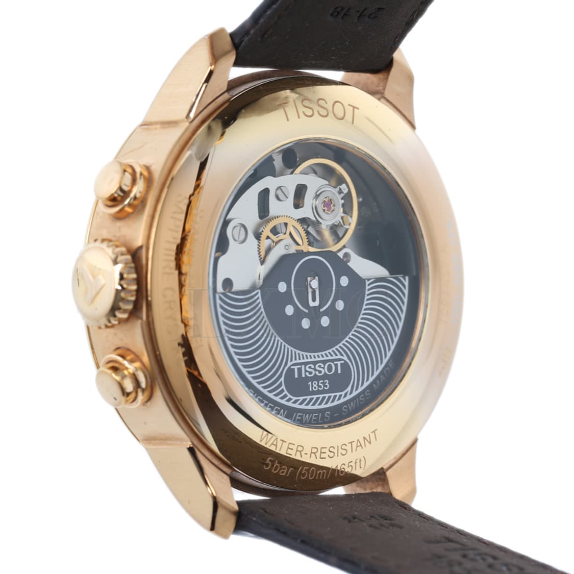 티쏘 슈망 데 뚜렐 크로노그래프 금장 워치 가죽시계 T099427A 상품이미지6