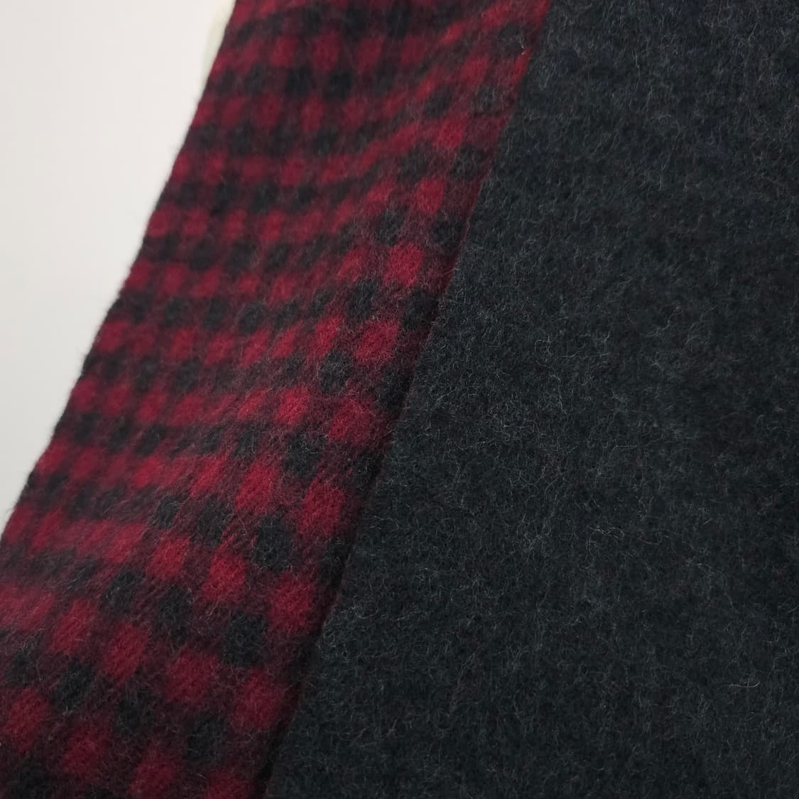 모헤어 레드 양면 머플러 남녀공용 상품이미지4