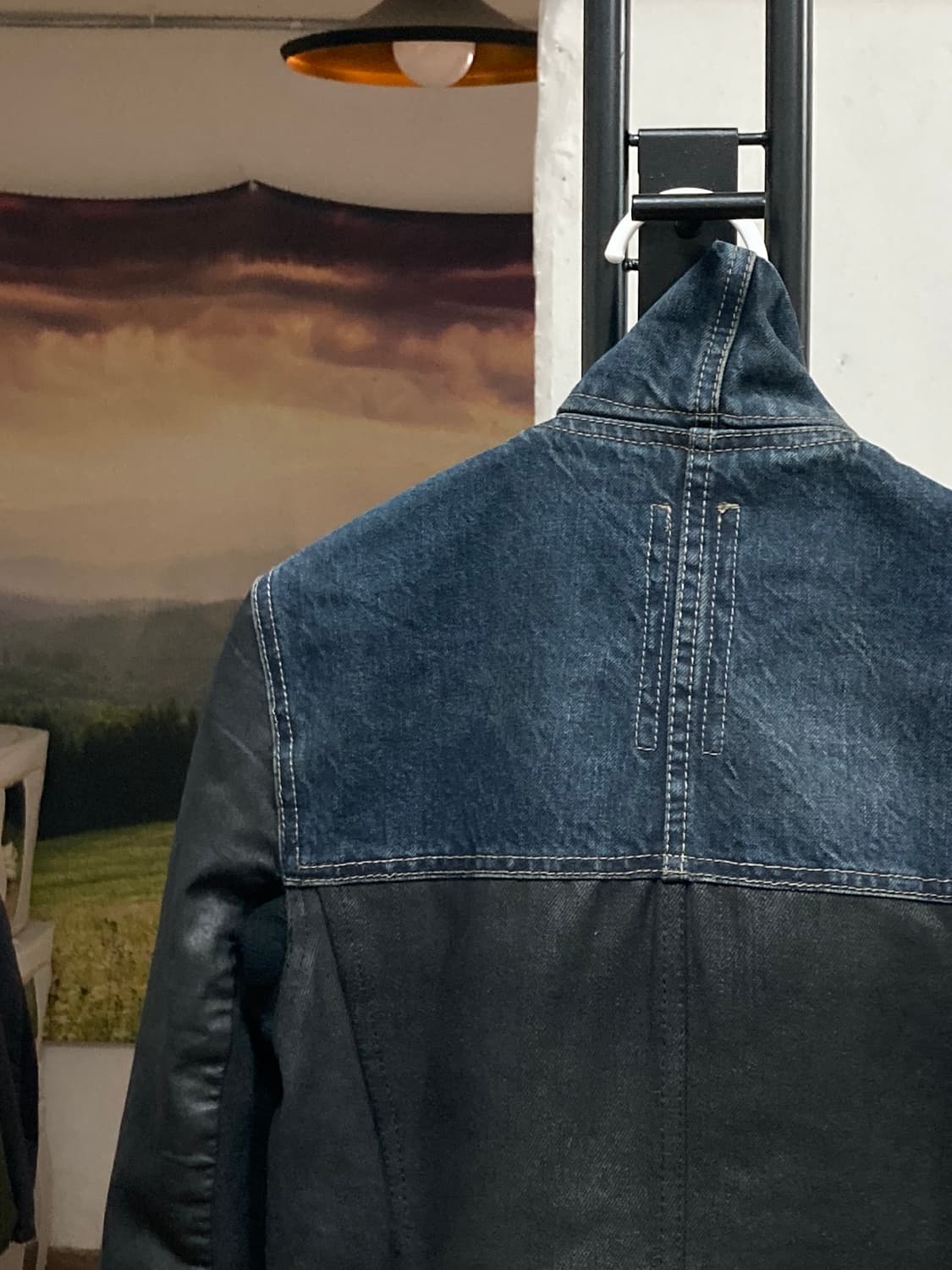 릭오웬스 레더 믹스 데님 자켓 상품이미지10