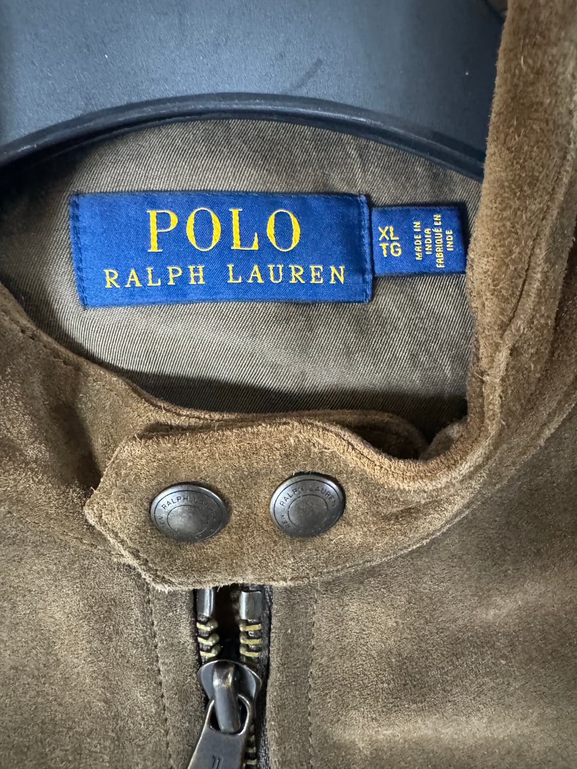 XL 폴로 랄프로렌 러프아웃 스웨이드 카페레이서 가죽 자켓 브라운 상품이미지2