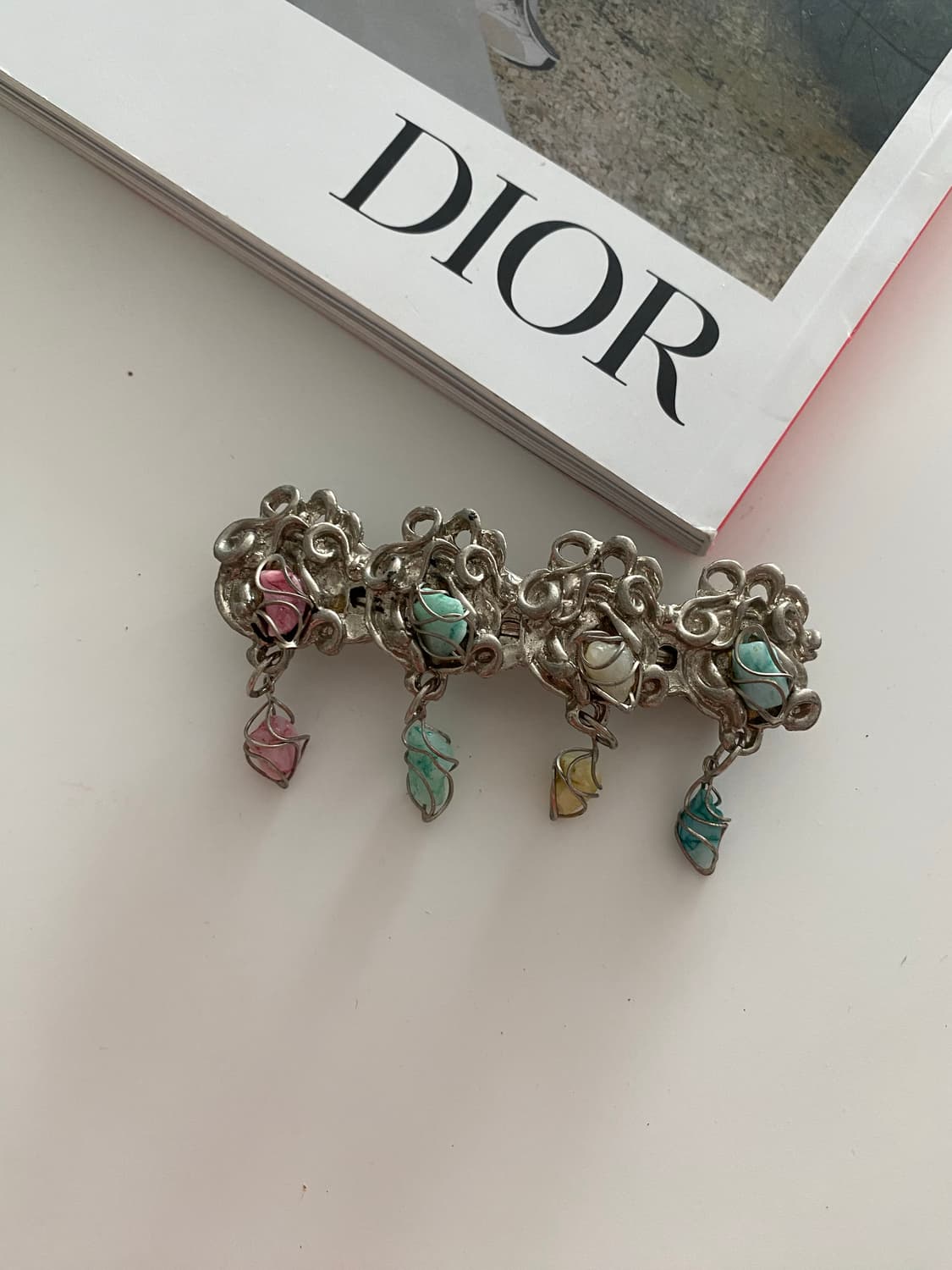 빈티지 파스텔톤 스톤 헤어핀 상품이미지2