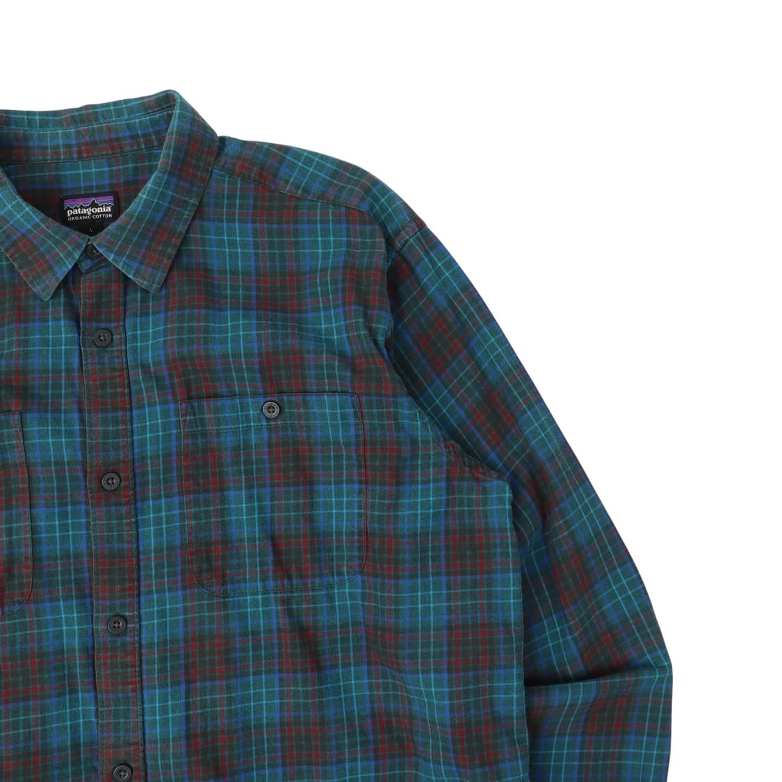 파타고니아 오가닉 코튼 블루 플레드 체크 셔츠 상품이미지3